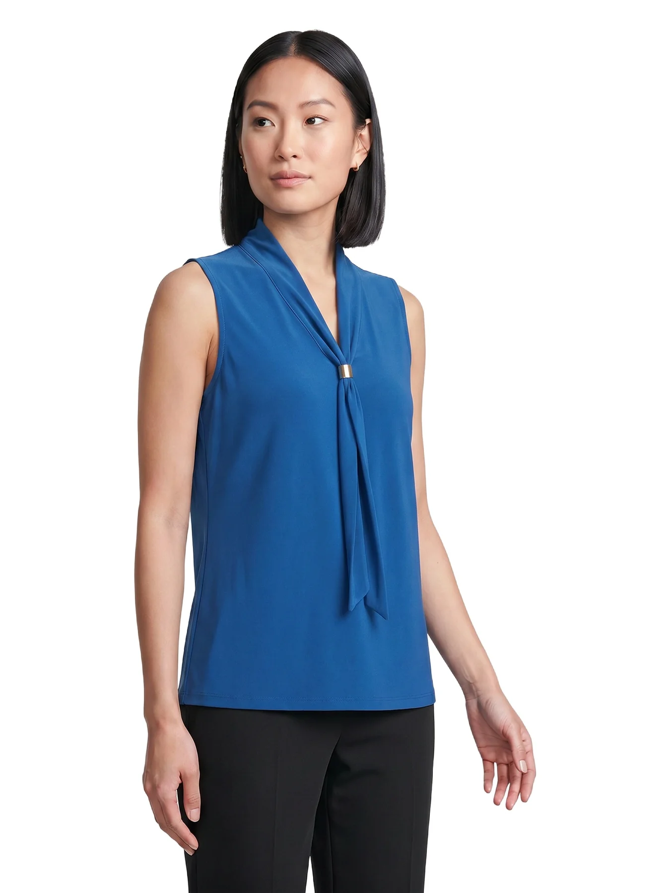 Neck Tie Sleeveless Top, Everyday Knit - Image 3
