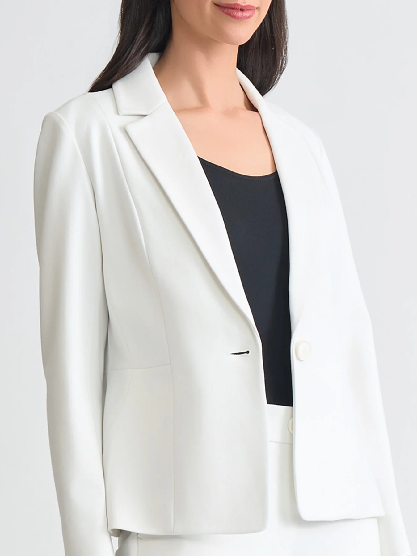 Plus One Button Blazer, Compression Suiting - Image 4