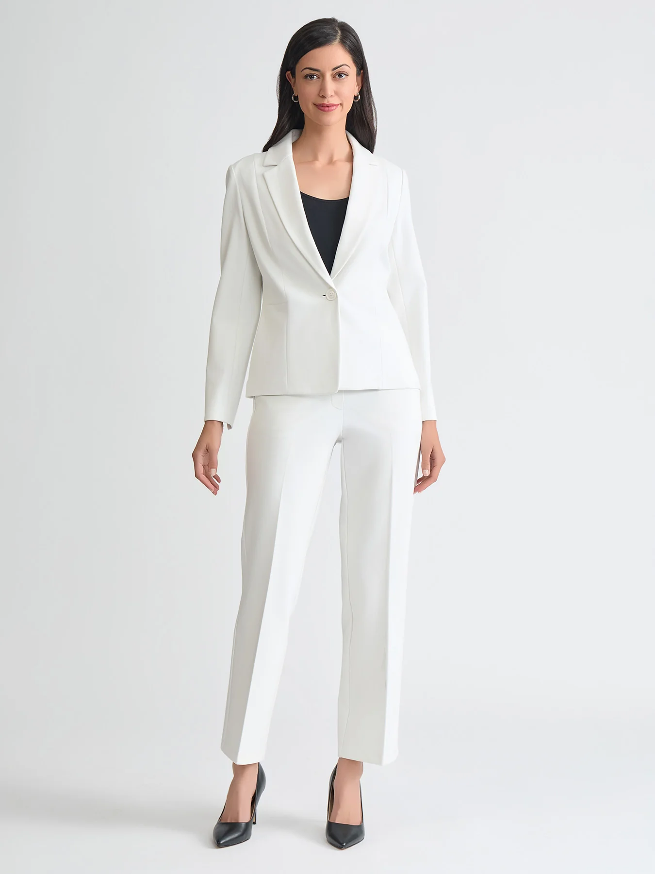 Plus One Button Blazer, Compression Suiting - Image 5