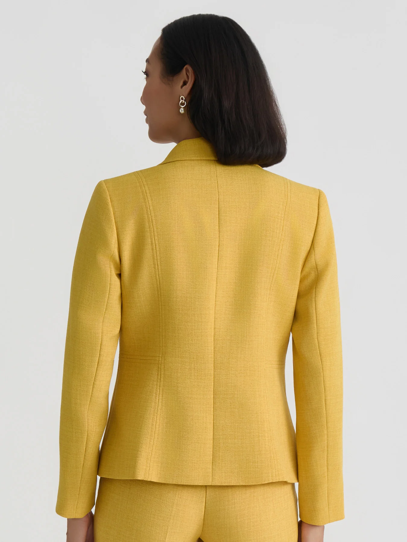 One Button Blazer, Pebble Crepe - Image 3