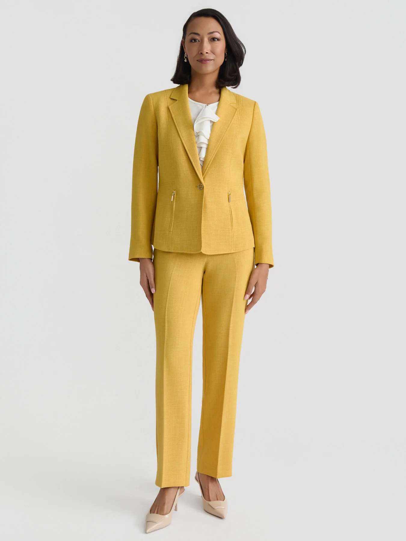 One Button Blazer, Pebble Crepe - Image 5