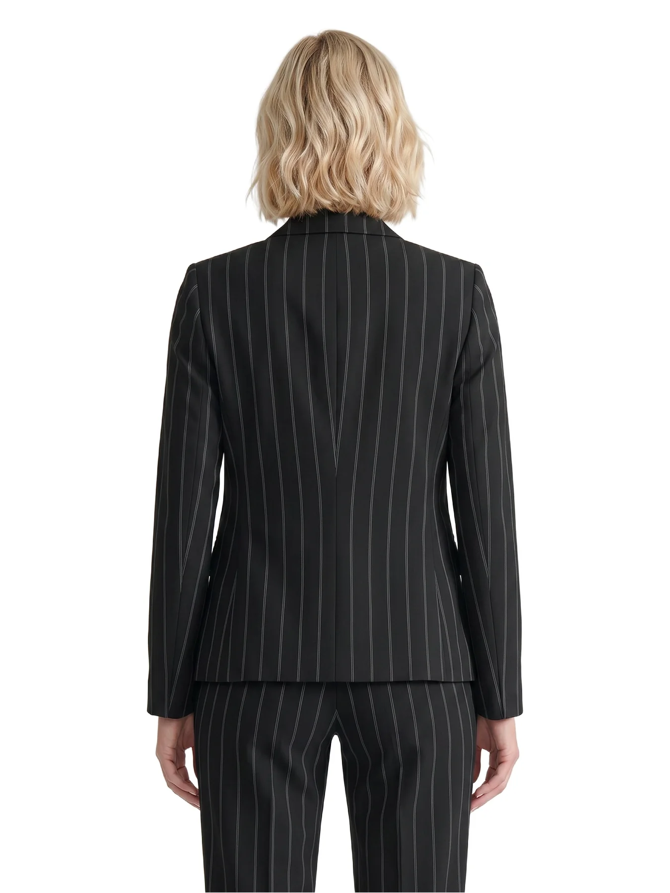 One Button Blazer, Pinstripe - Image 3