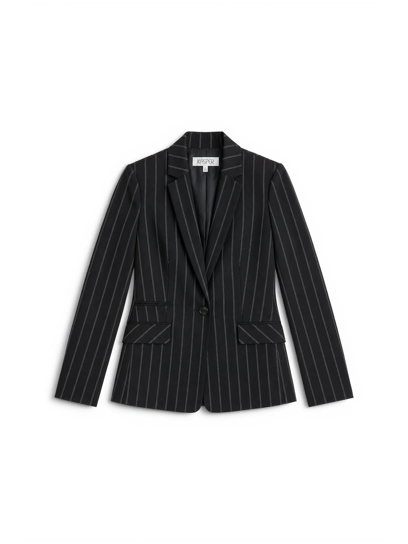 One Button Blazer, Pinstripe - Image 6