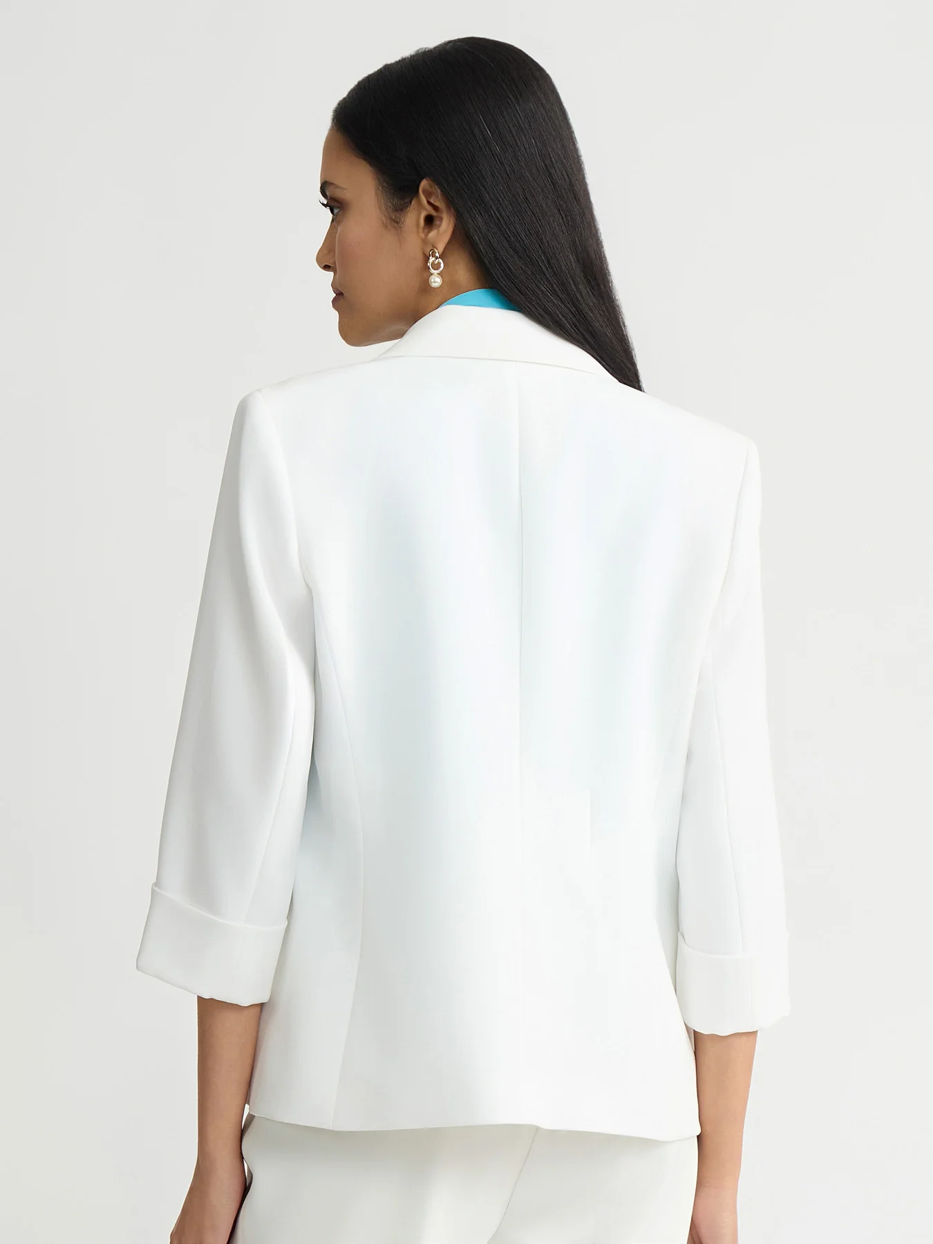 One Button Blazer, Stretch Crepe - Image 3