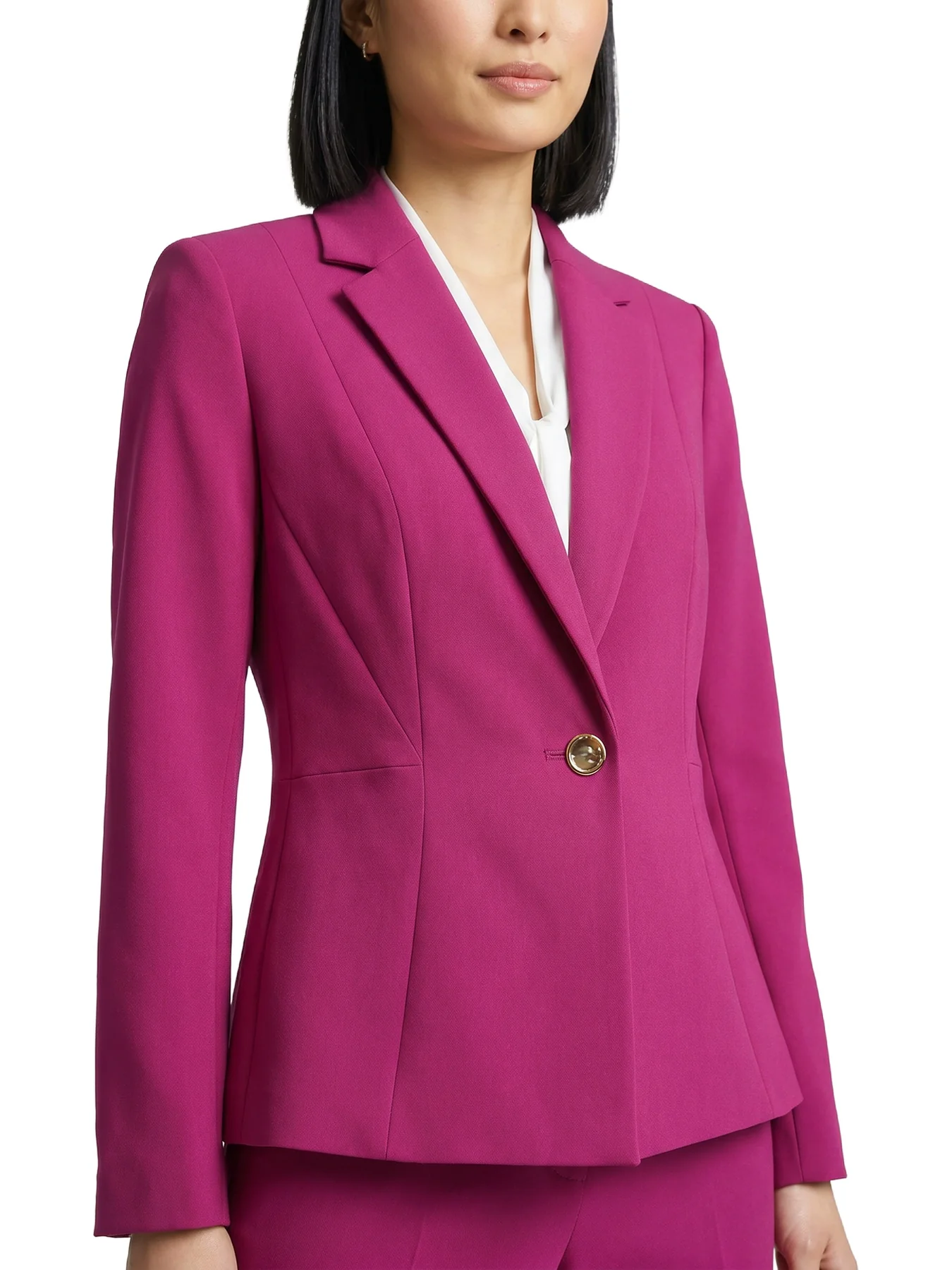 Petite One Button Princess Seam Blazer, Stretch Crepe - Image 4