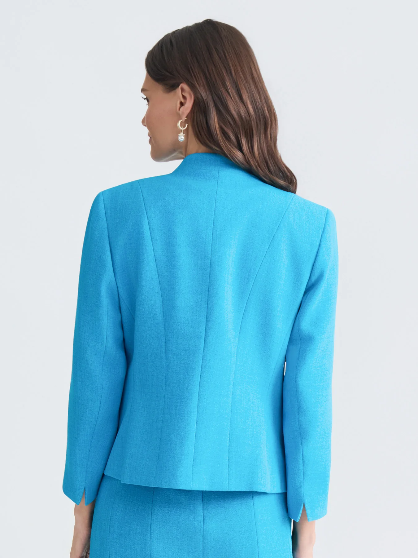 Open Front Seamed Jacket, Stretch Crepe - Image 4