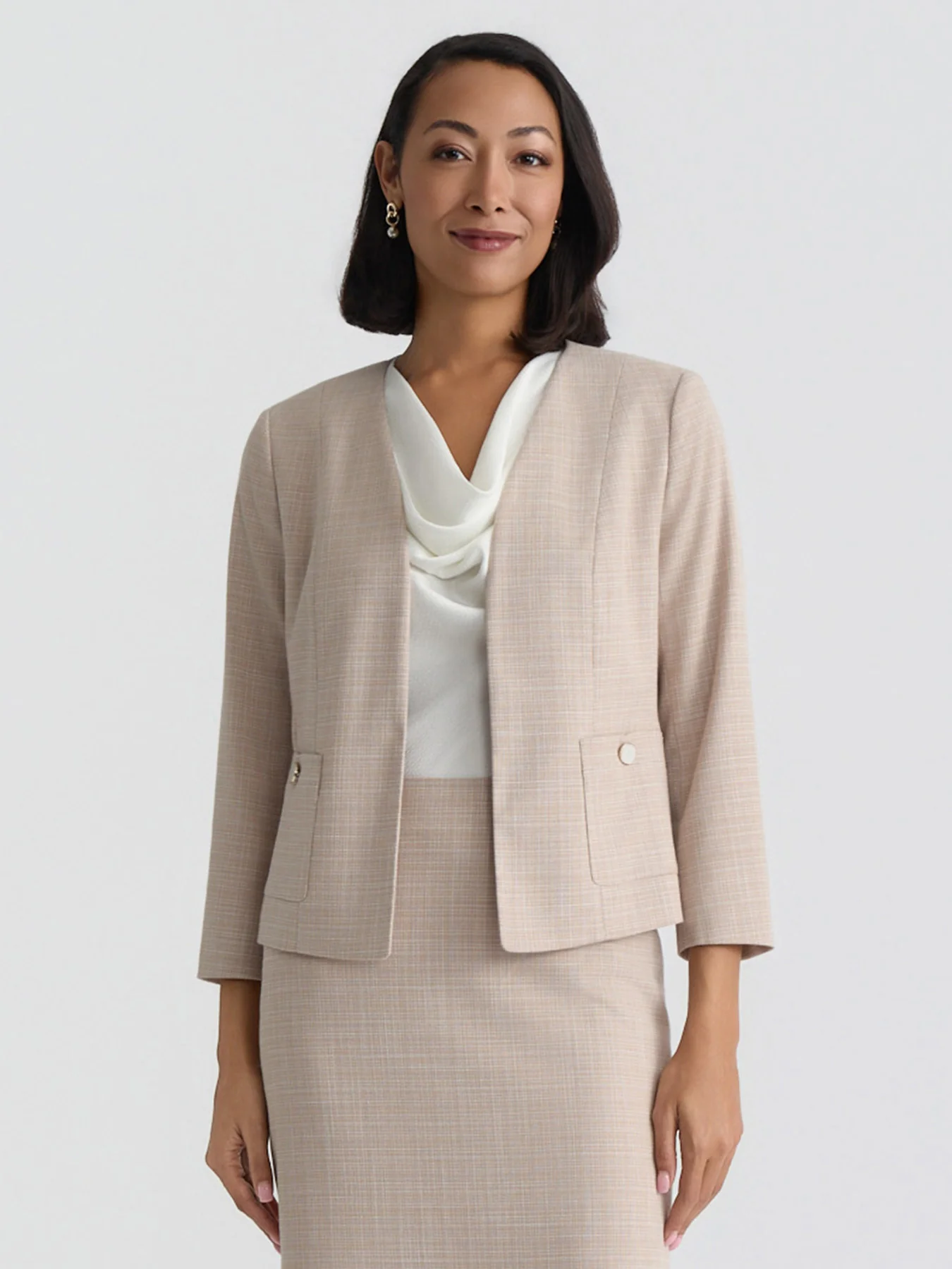 Open Front Seamed Jacket