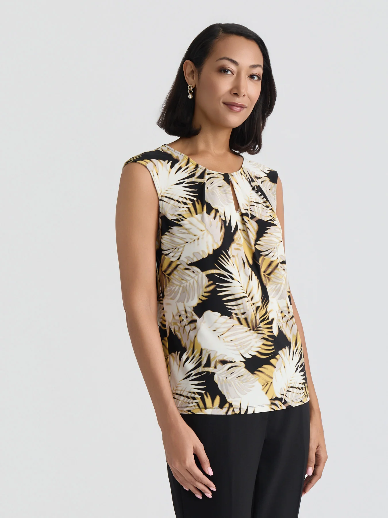 Palm Print Knit Top - Image 3