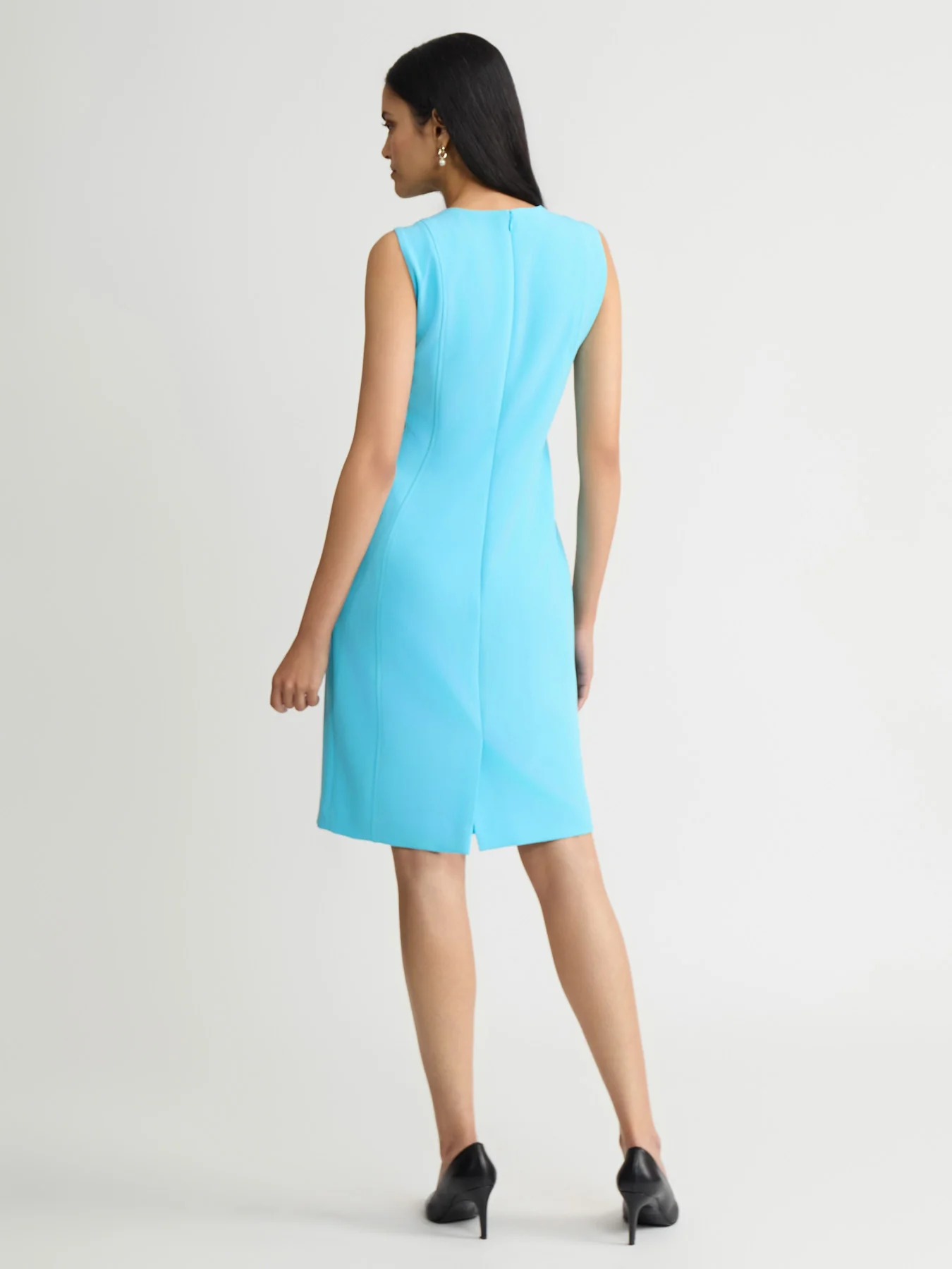 Paneled Sheath Dress, Stretch Crepe - Image 2