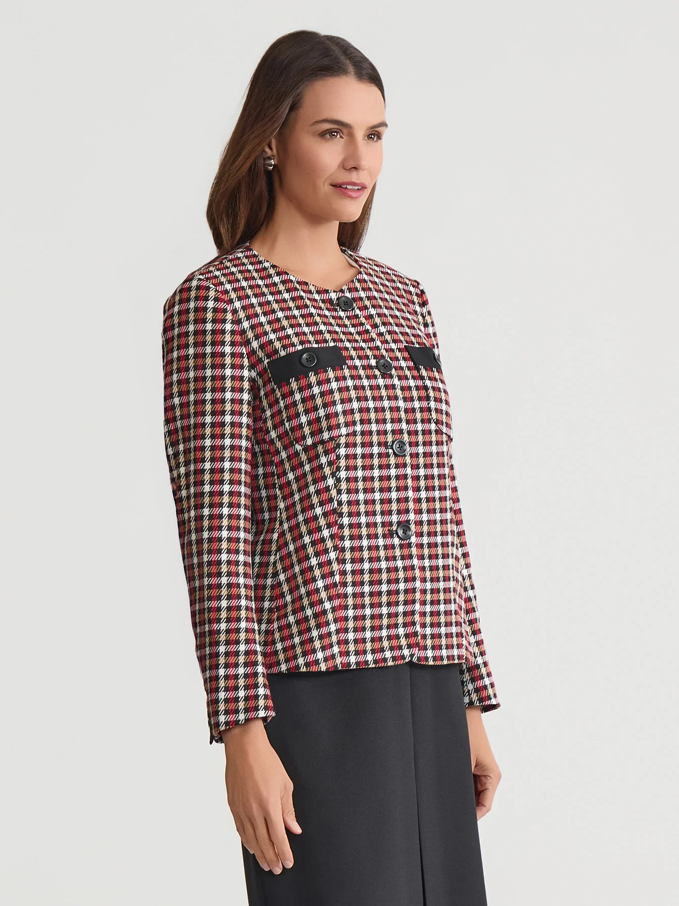 Patch Pocket Jacket, Twill/ Crepe - Image 2