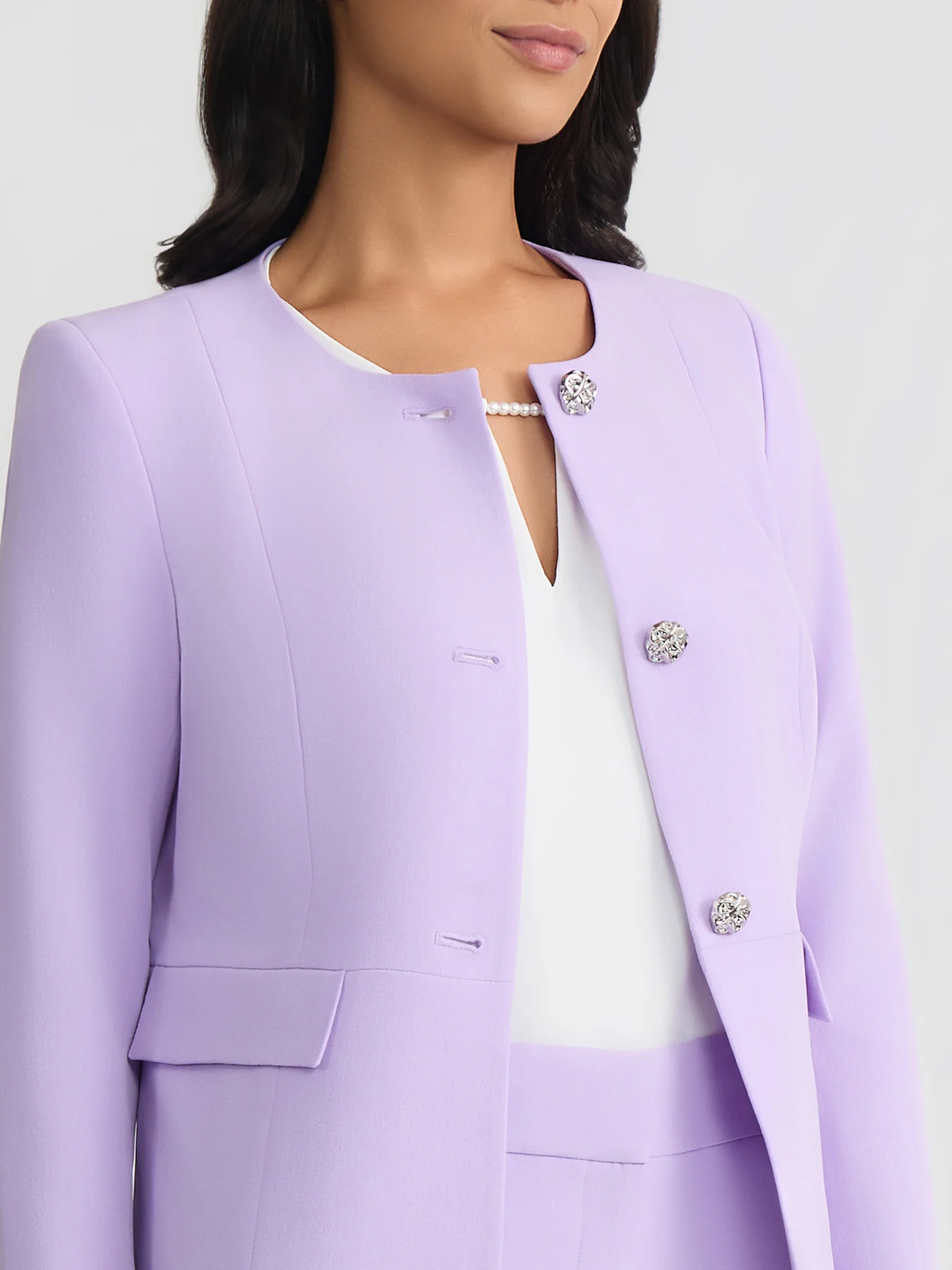 Peplum Jacket, Stretch Crepe - Image 4