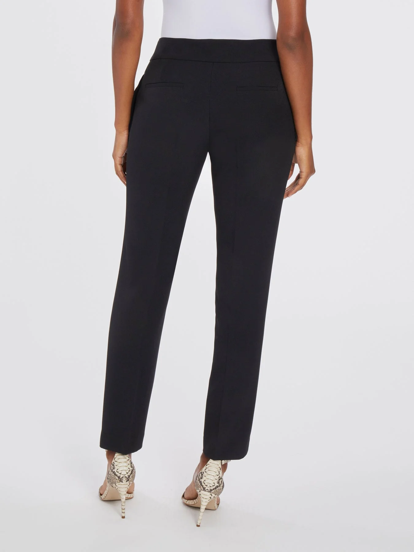 Petite Ava Straight Leg Pants, Stretch Crepe - Image 3