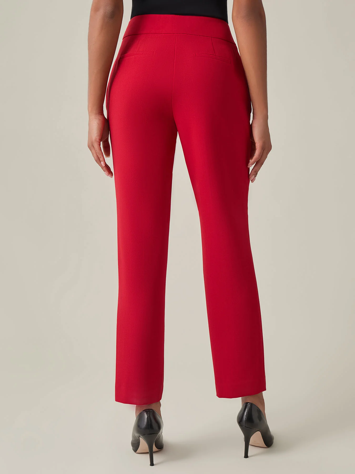 Petite Ava Straight Leg Pants, Stretch Crepe - Image 3