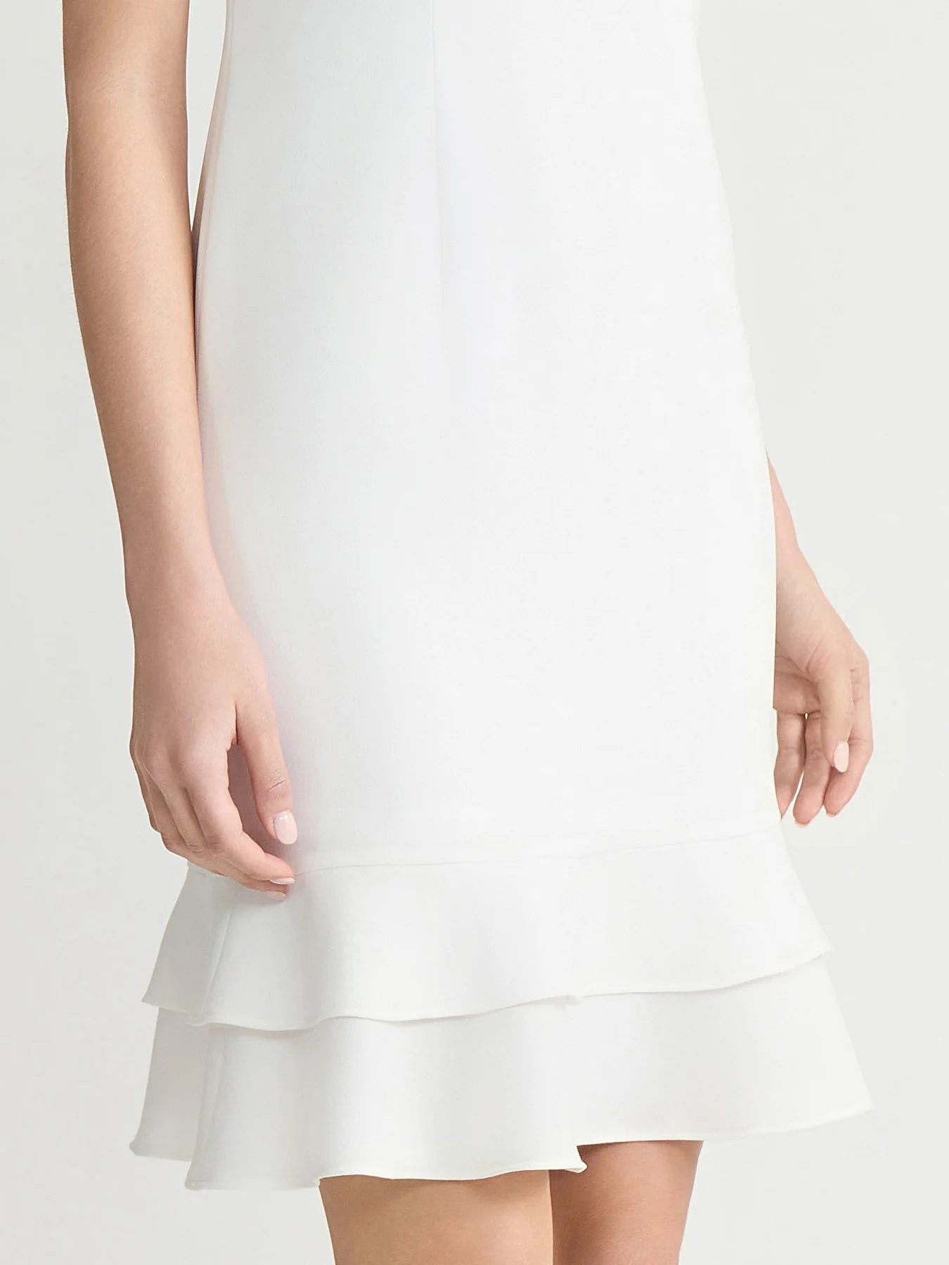 Petite Flounce Hem Sheath Dress, Stretch Crepe - Image 4