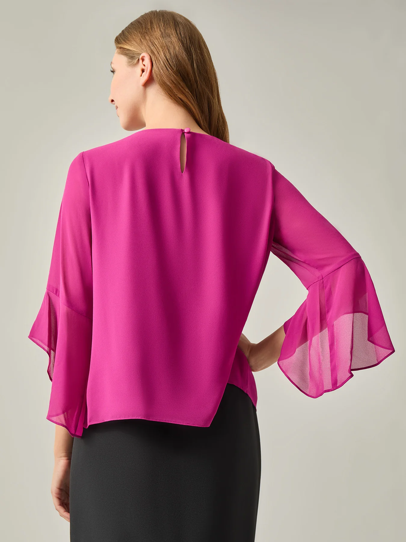 Petite Flounce Sleeve Blouse - Image 3
