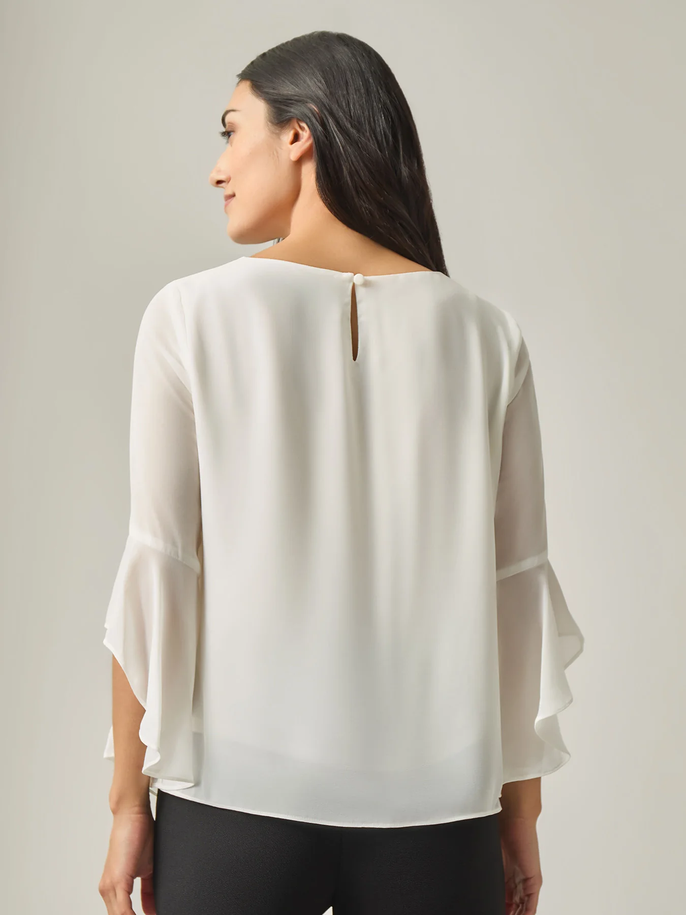 Petite Flounce Sleeve Blouse - Image 3