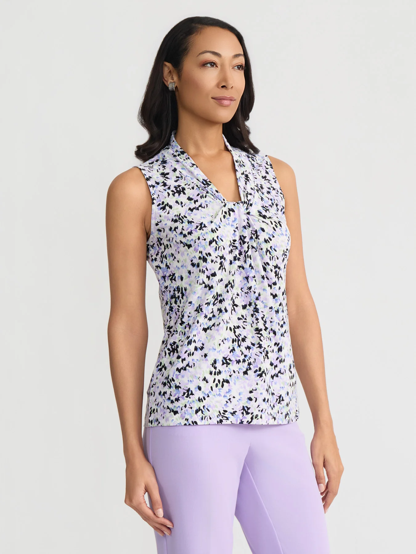 Petite Knot Front Sleeveless Top, Everyday Knit - Image 3