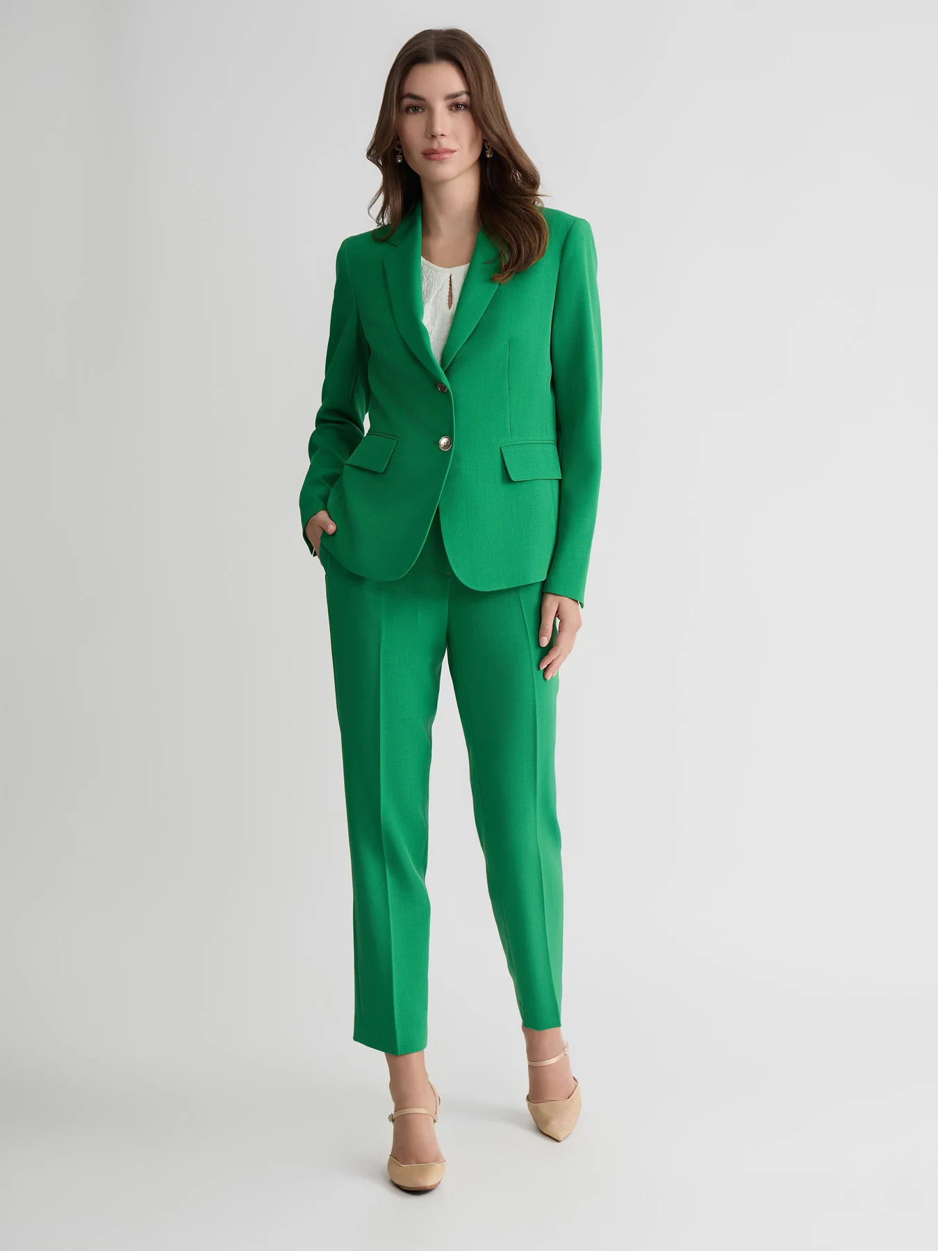 Plus Two Button Blazer, Stretch Crepe - Image 5