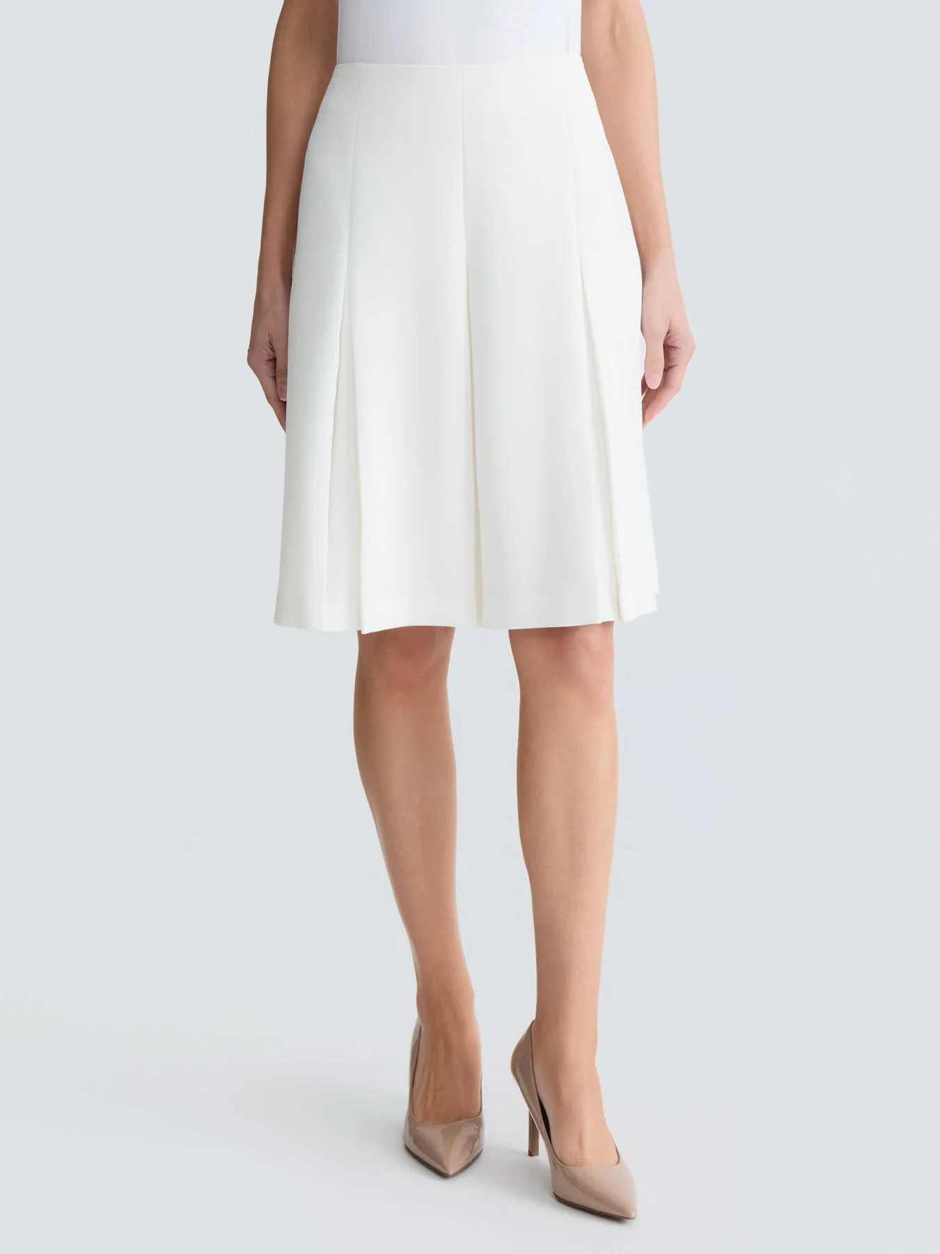 Pleated Skirt, Stretch Crepe