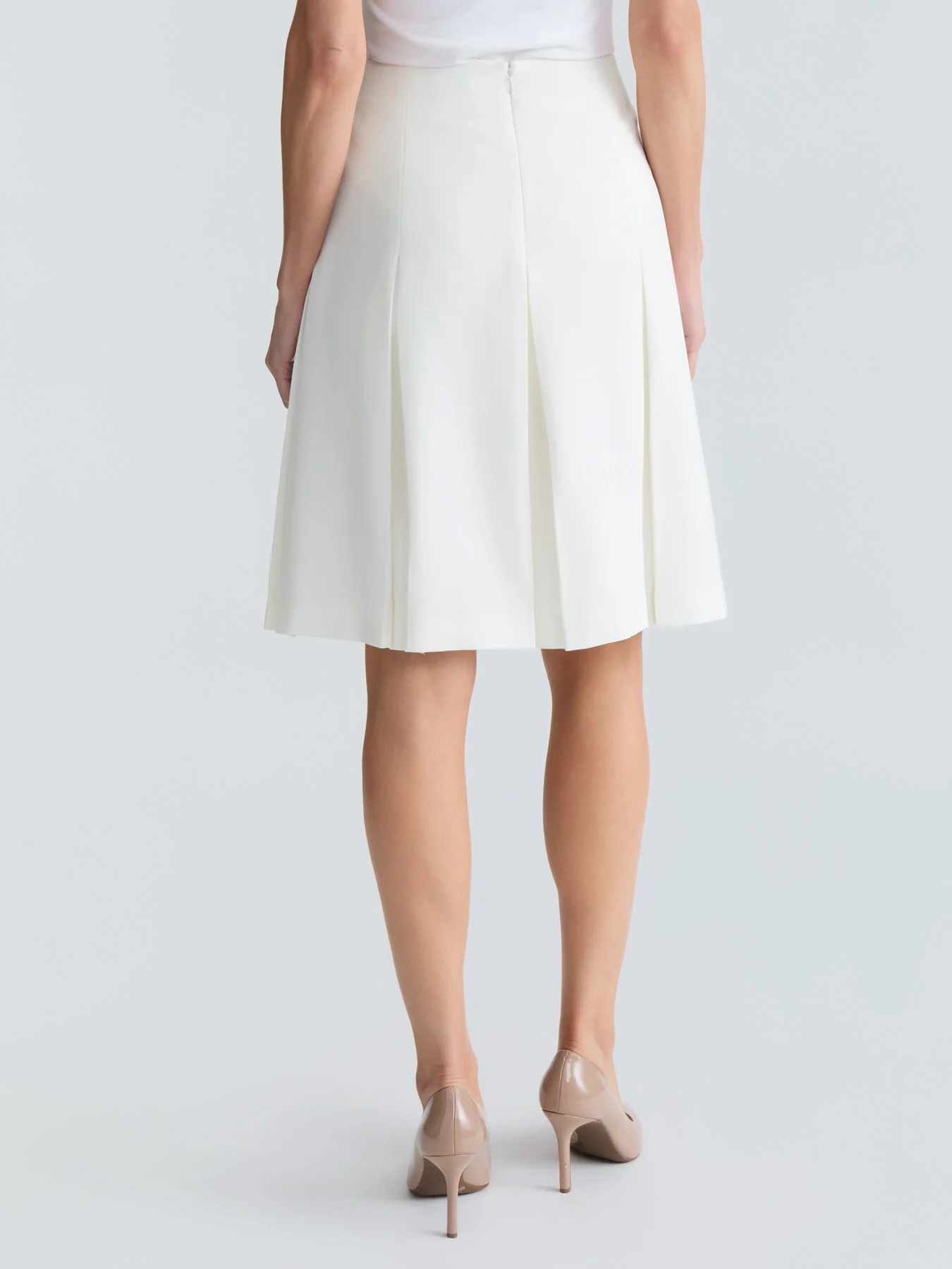 Pleated Skirt, Stretch Crepe - Image 2