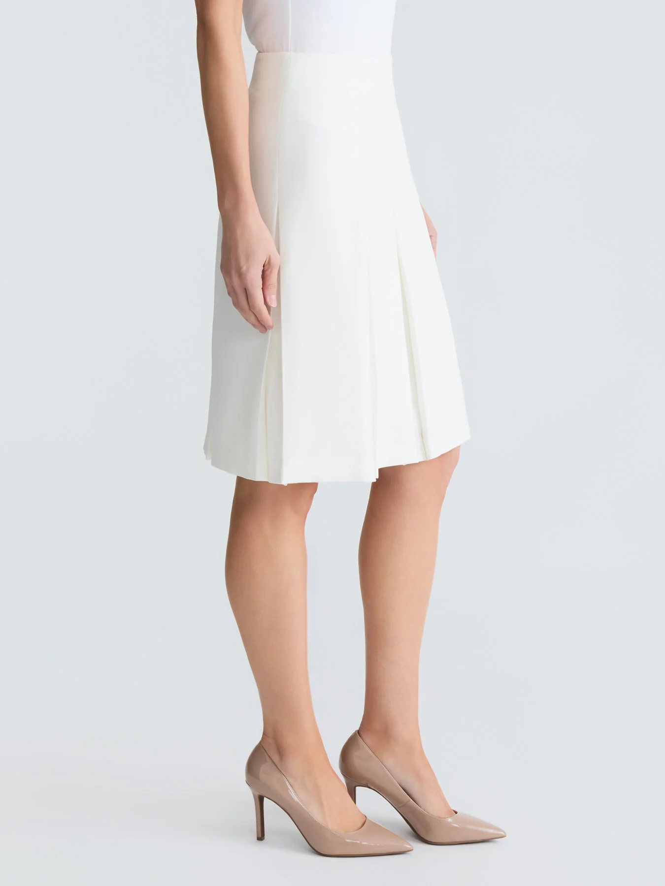 Pleated Skirt, Stretch Crepe - Image 3