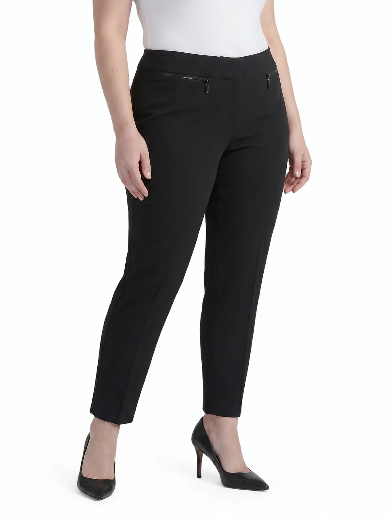 Plus Ava Slim Leg Pants, Stretch Crepe - Image 3