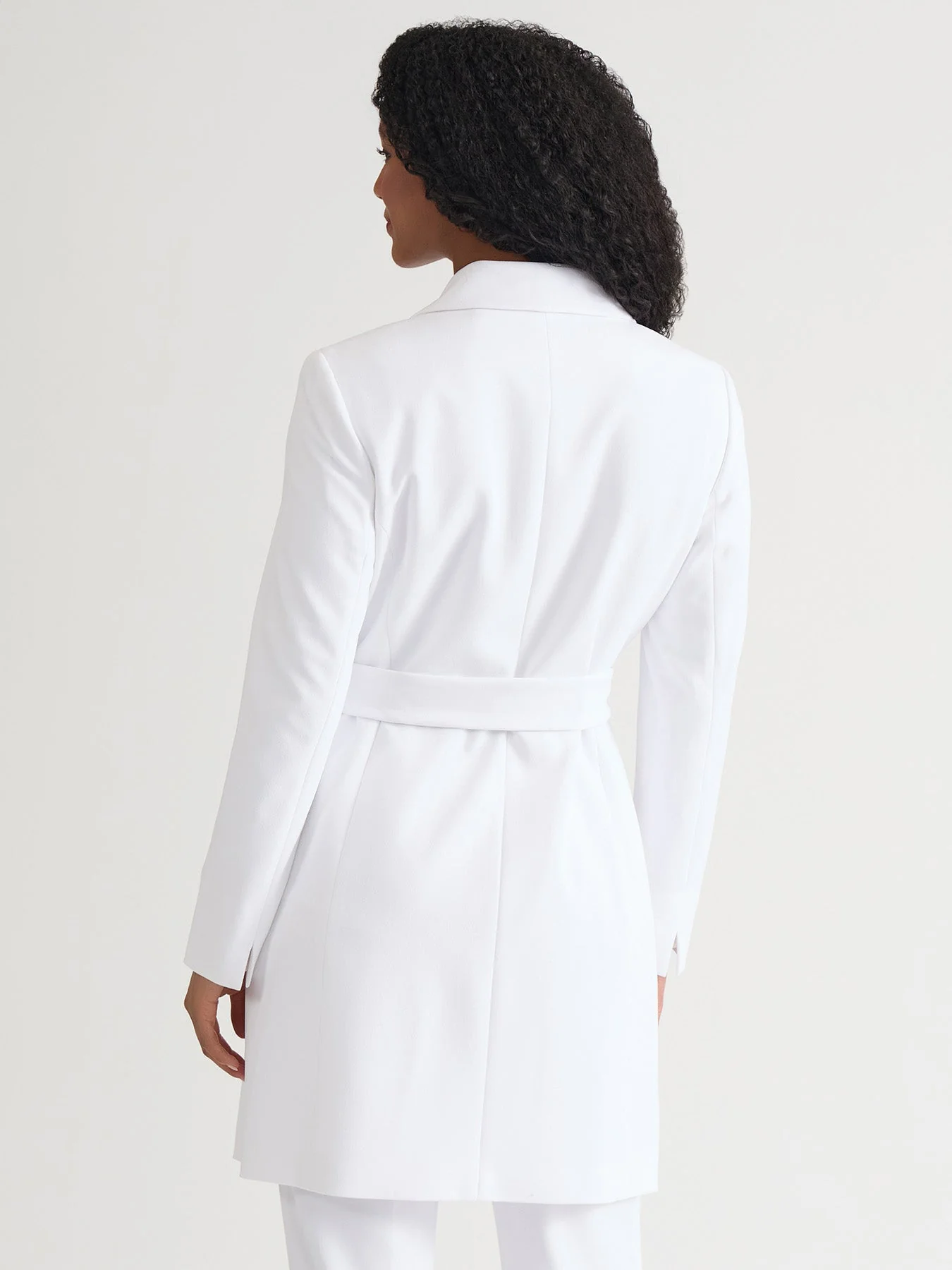 Plus Belted Trench Coat, White - Image 4