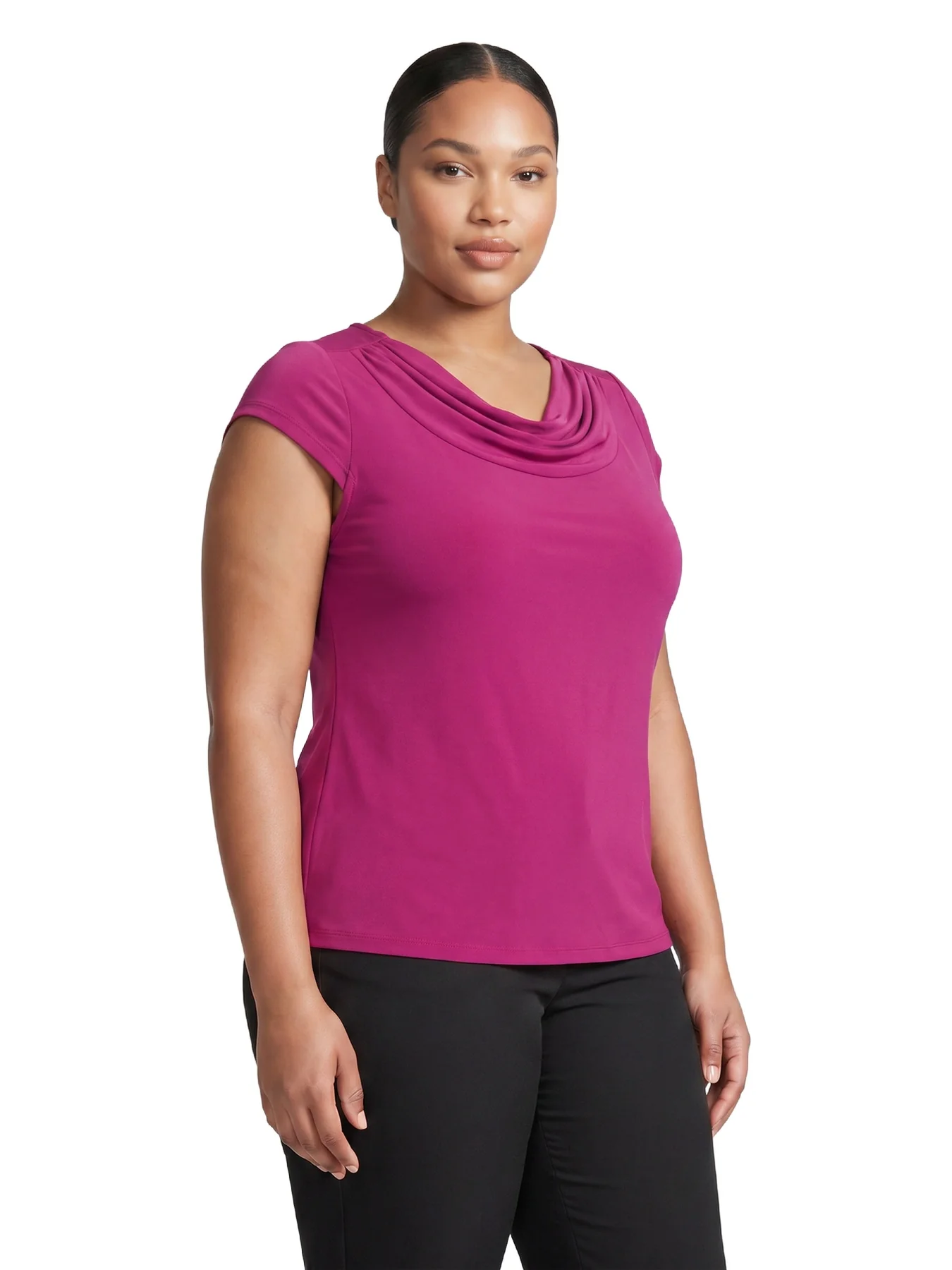 Plus Cowl Neck Top, Everyday Knit - Image 3