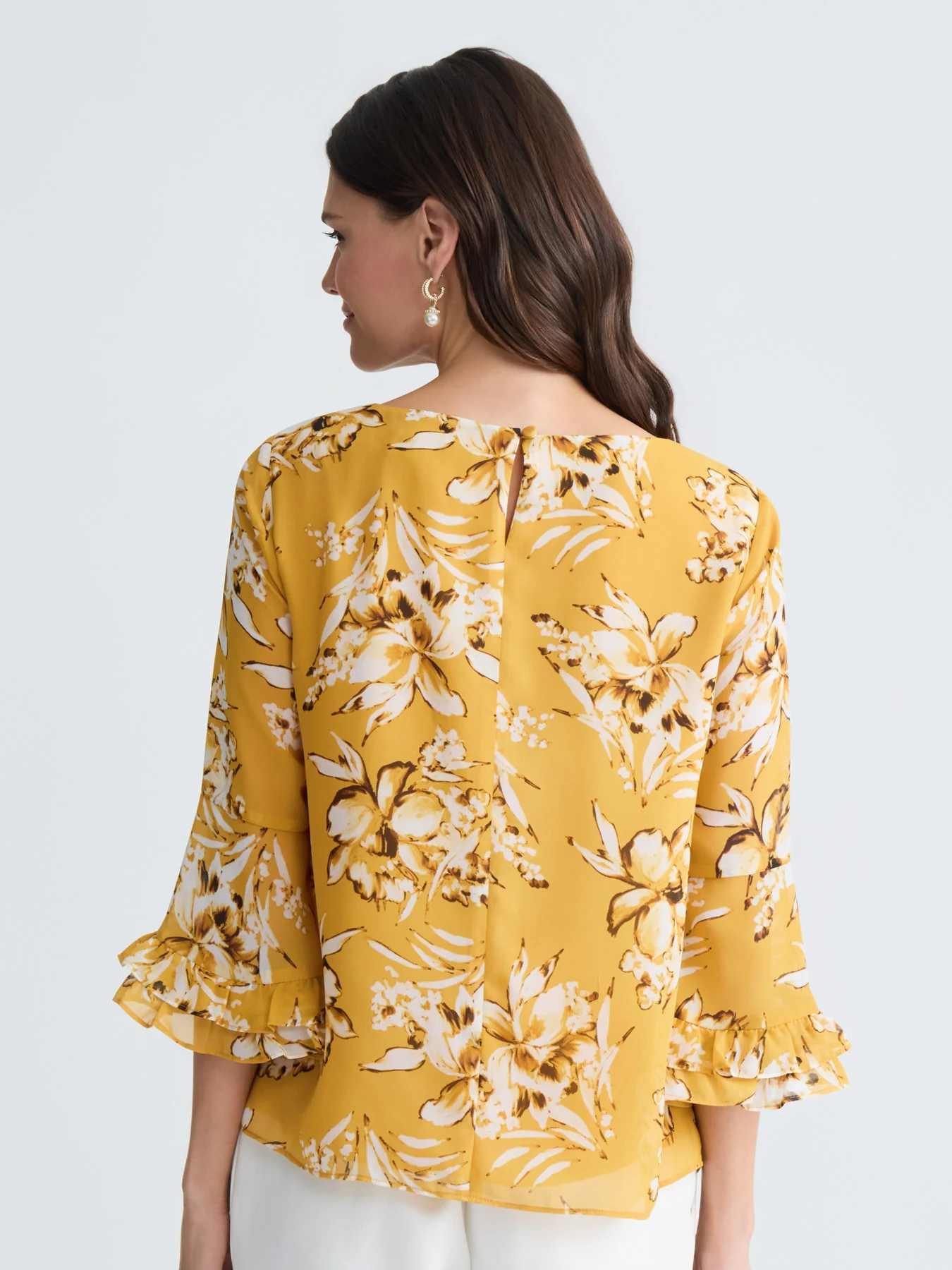 Plus Double Ruffle Sleeve Blouse - Image 2