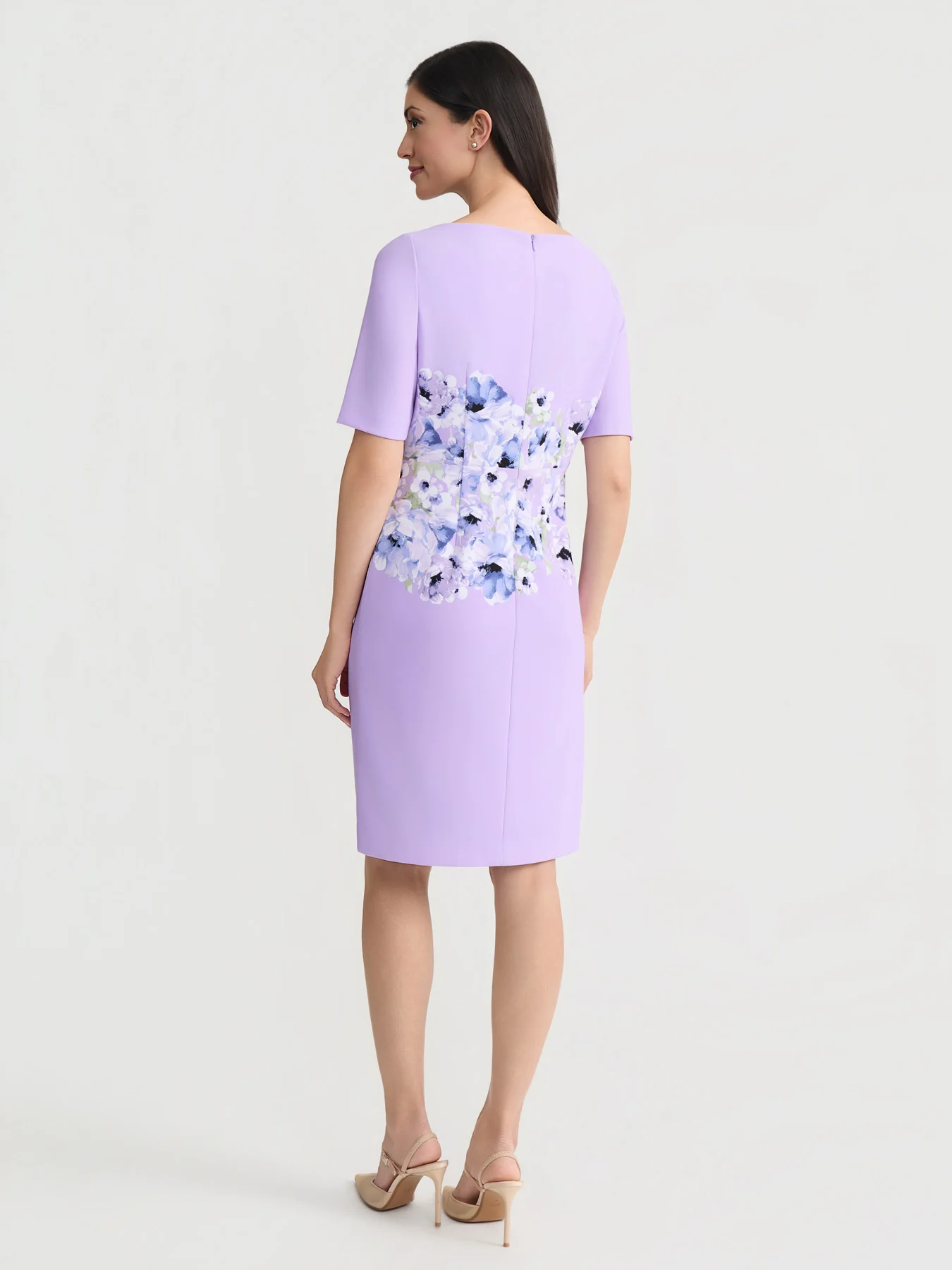 Plus Elbow Sleeve Sheath Dress, Scuba Crepe - Image 2