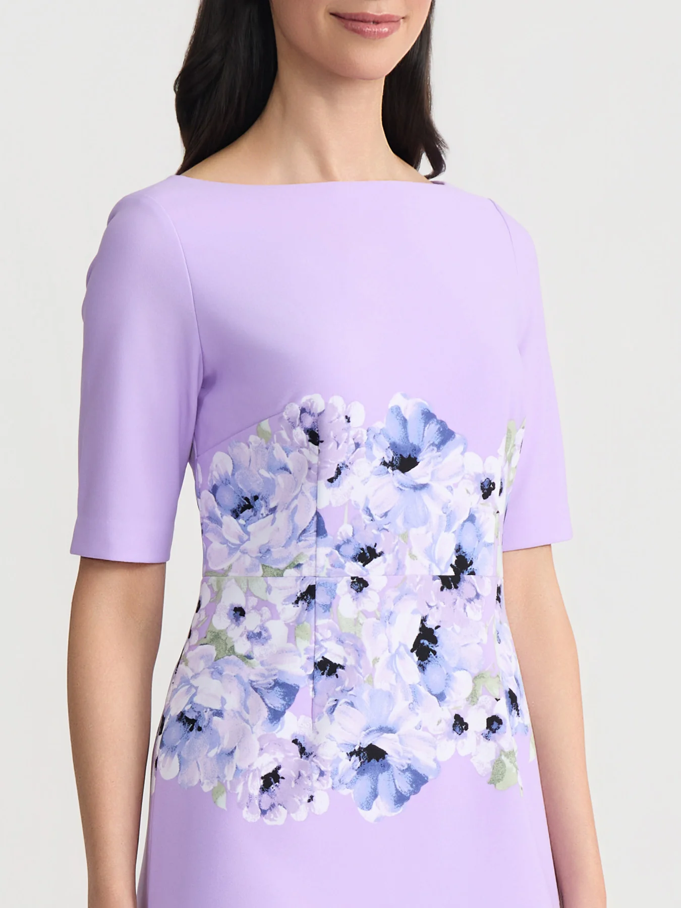 Plus Elbow Sleeve Sheath Dress, Scuba Crepe - Image 4