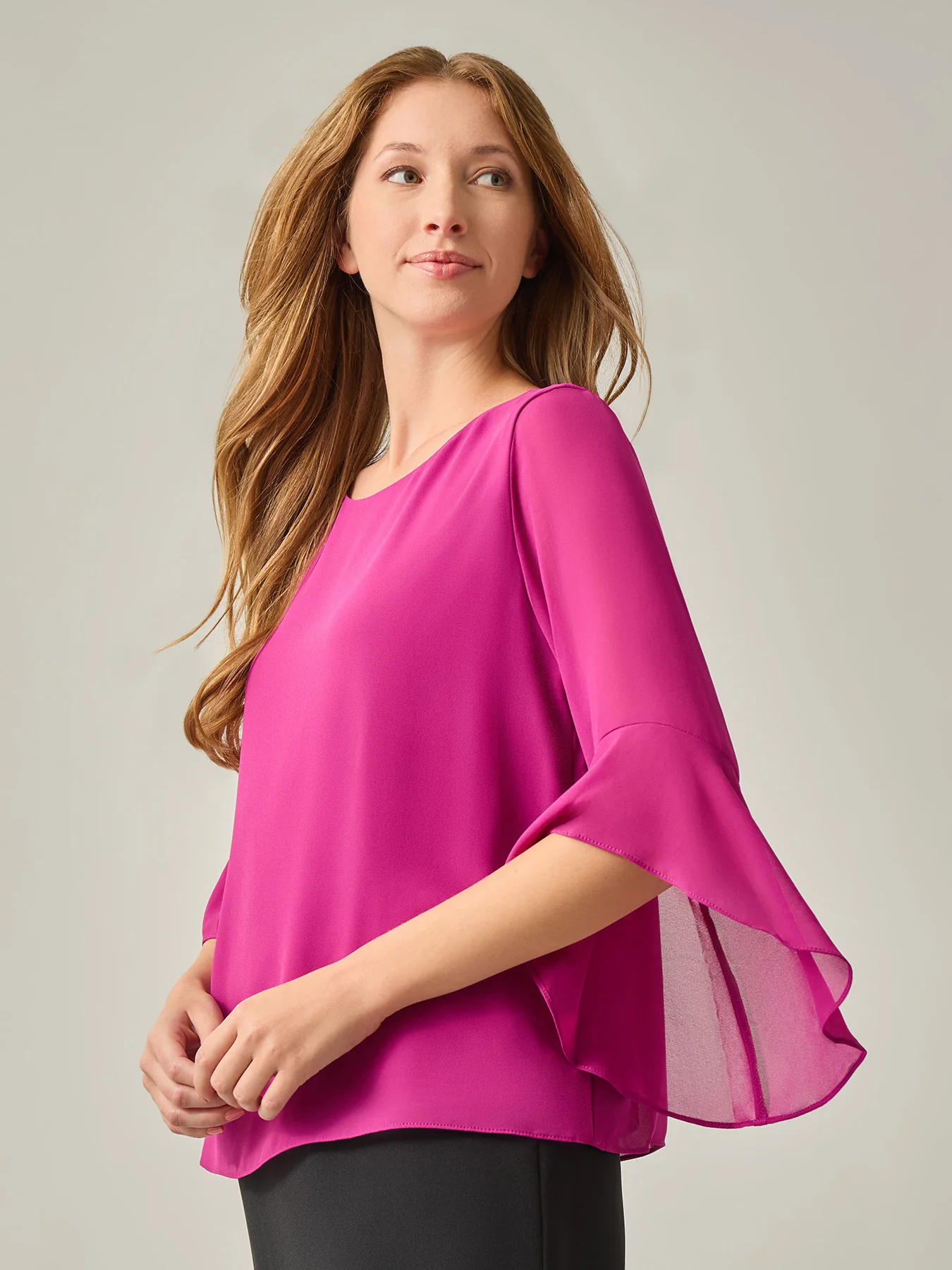 Plus Flounce Sleeve Blouse - Image 2