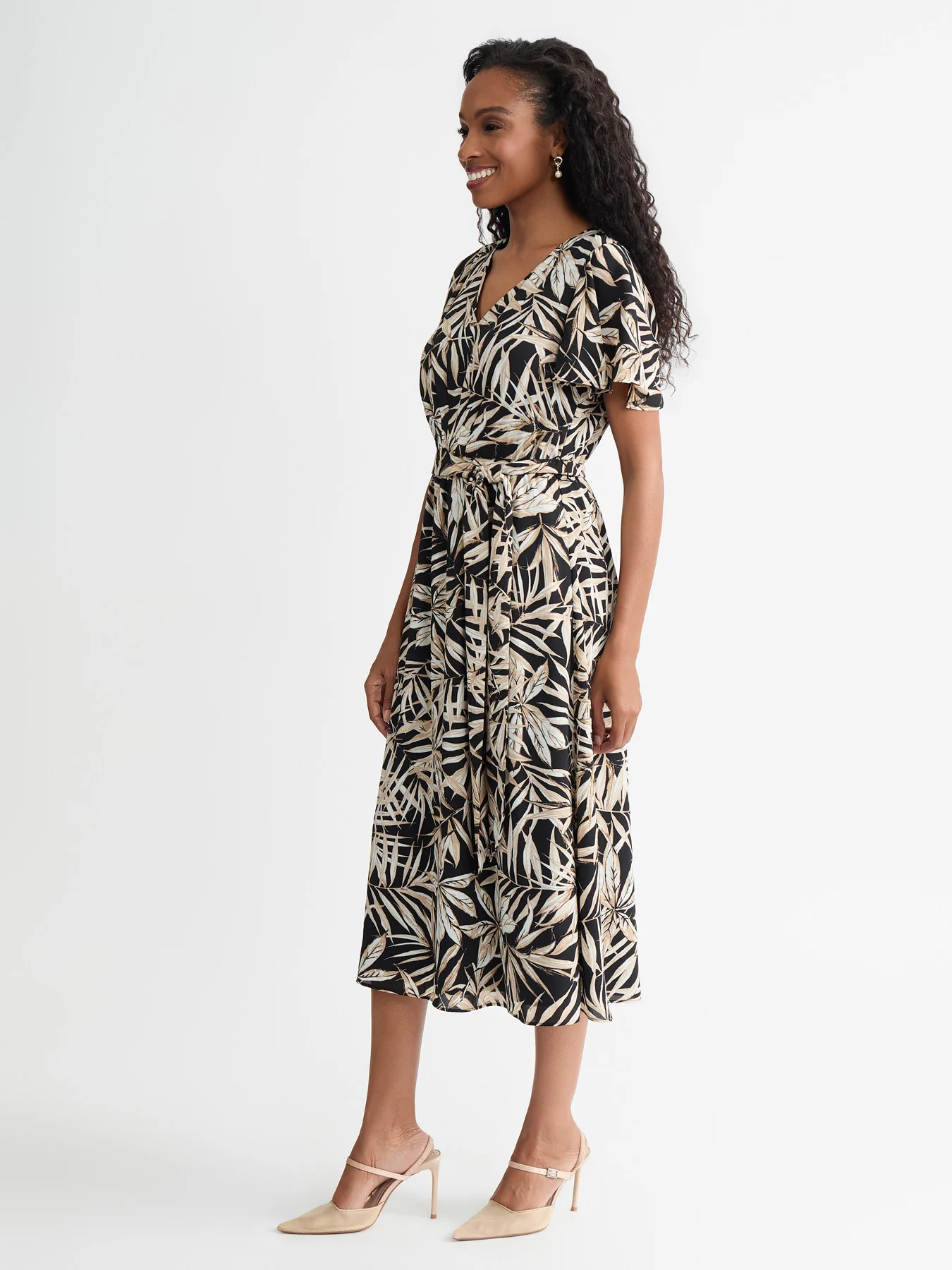 Plus Flutter Sleeve Fit-and-Flare Dress - Image 3