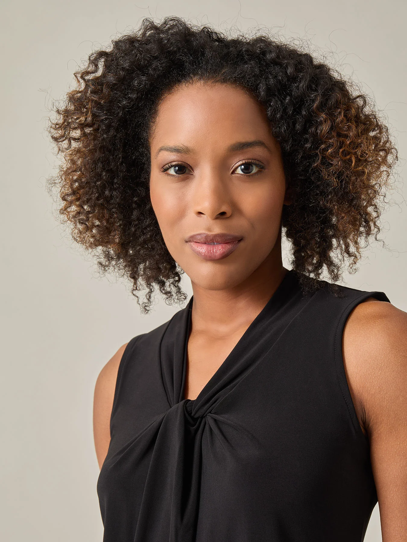 Plus Knot Front Sleeveless Top, Everyday Knit - Image 3