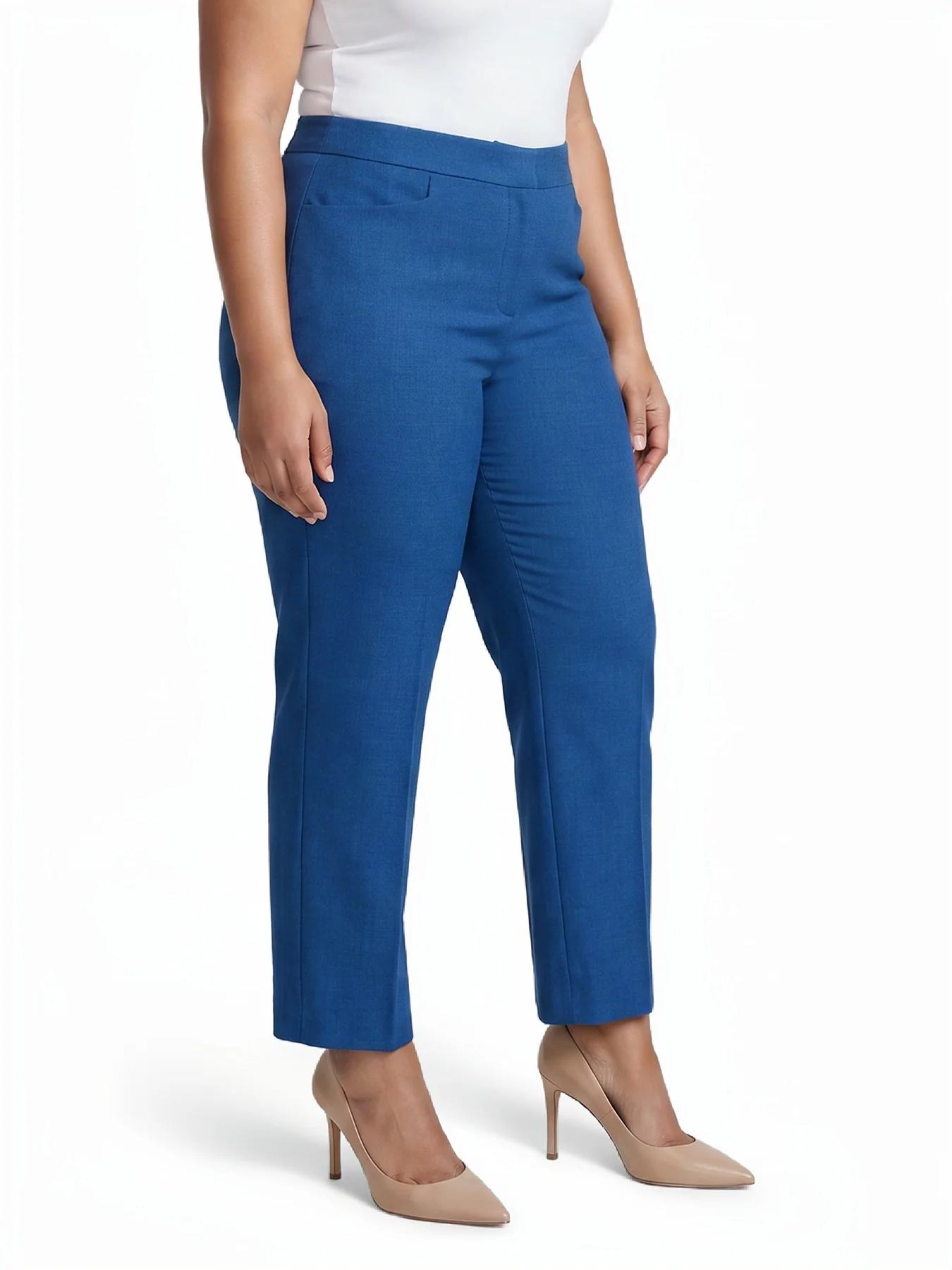Plus Lily Trouser, Pebble Crepe - Image 3