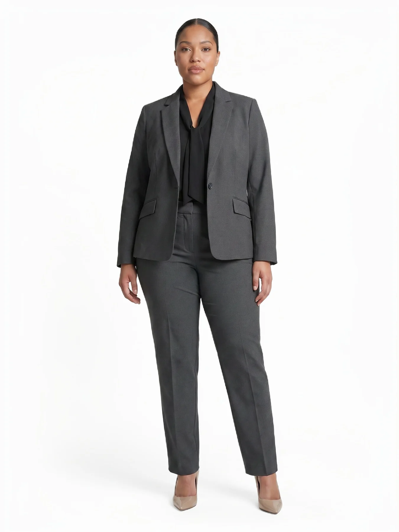 Plus One Button Jacket, Washable Bi-Stretch - Image 5