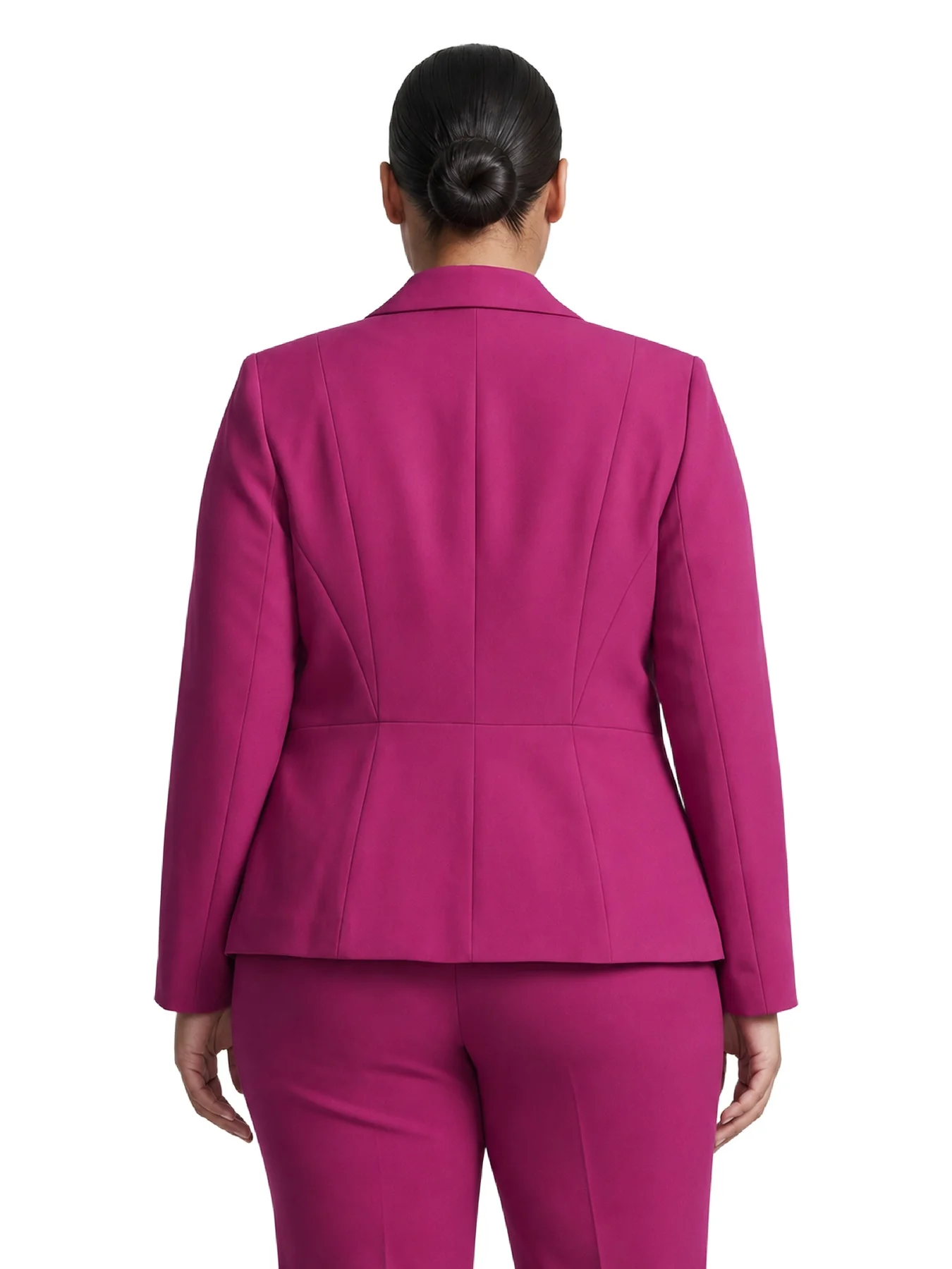 Plus One Button Princess Seam Blazer, Stretch Crepe - Image 3