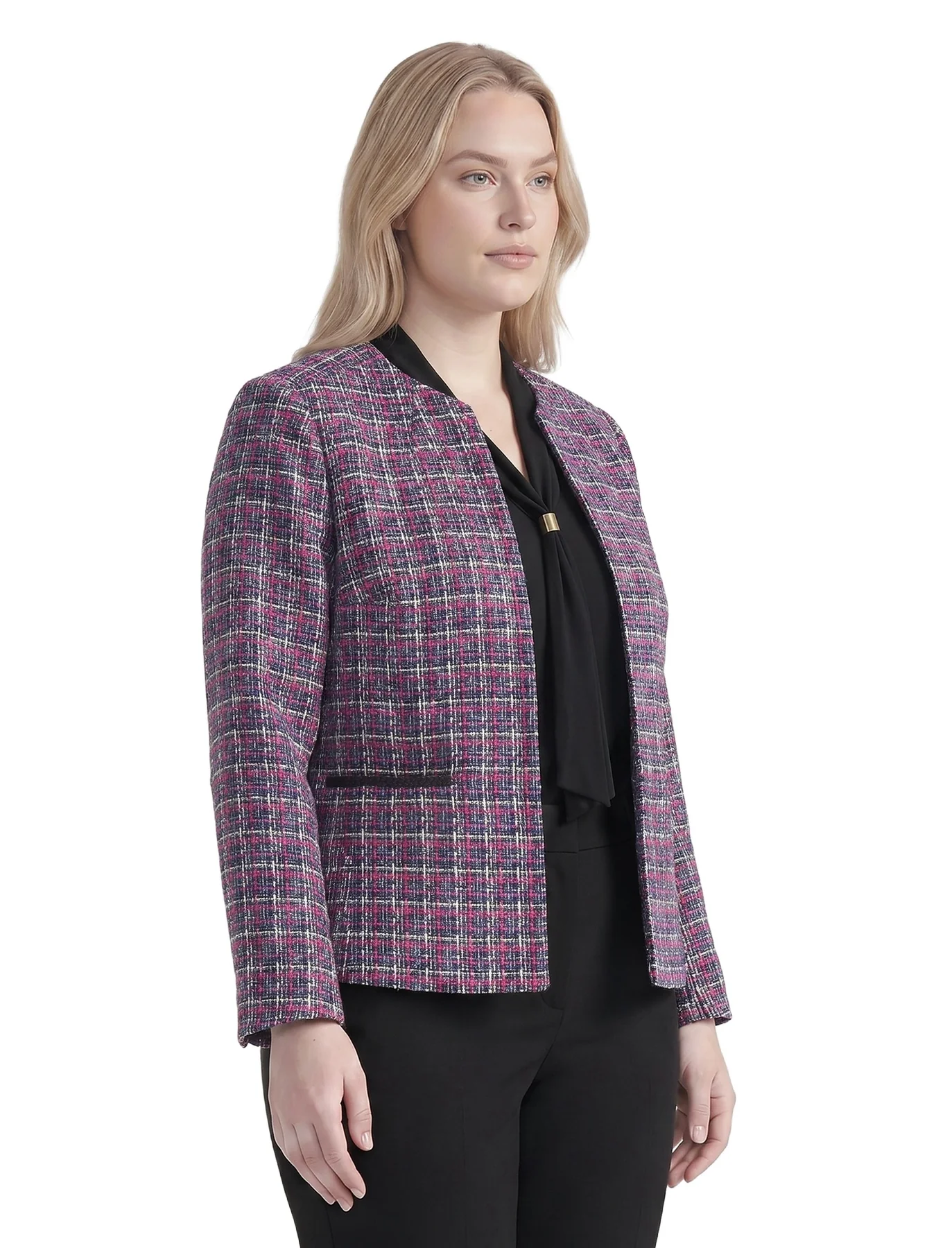 Plus Open Jacket, Tweed - Image 3