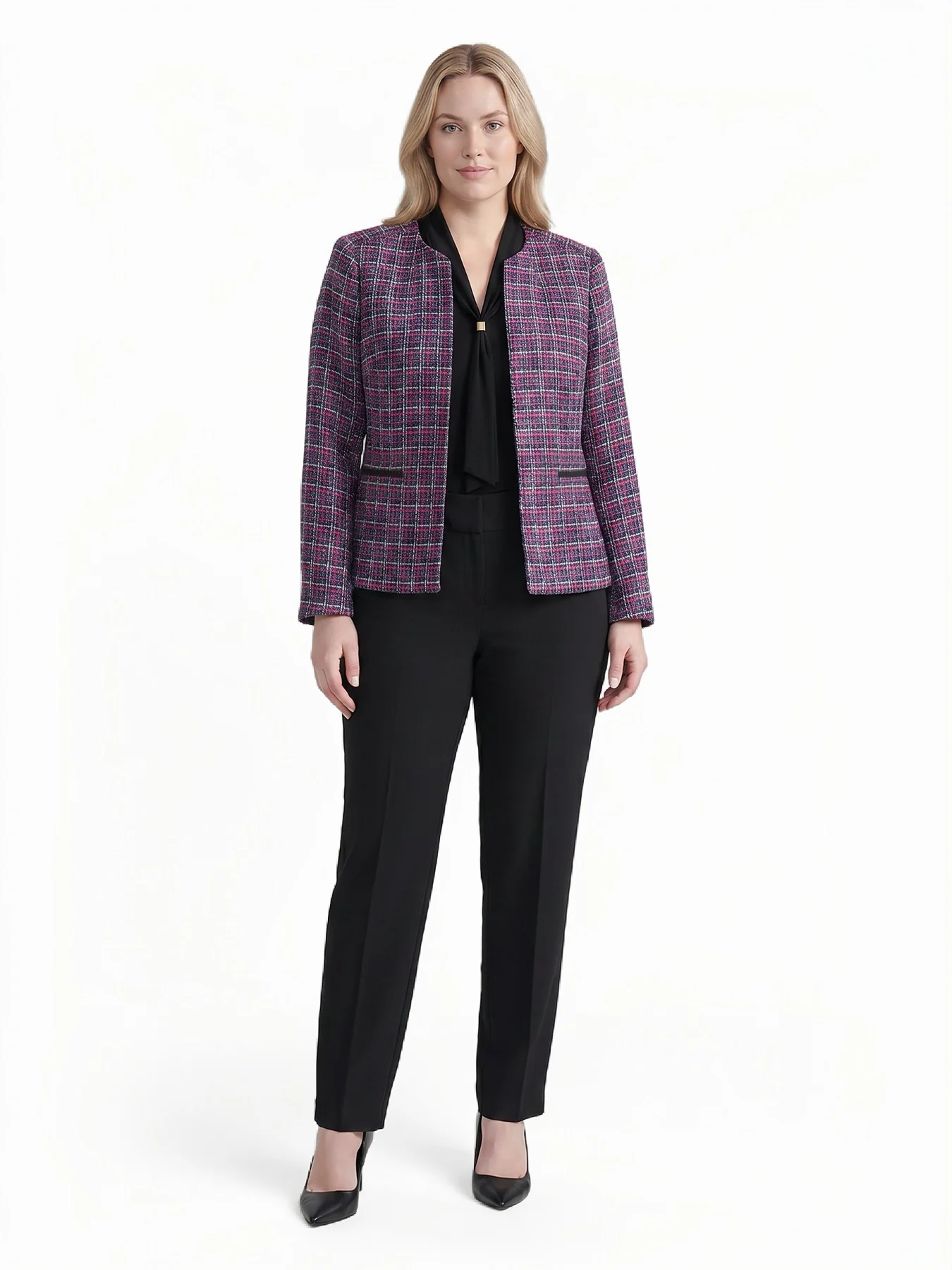 Plus Open Jacket, Tweed - Image 6