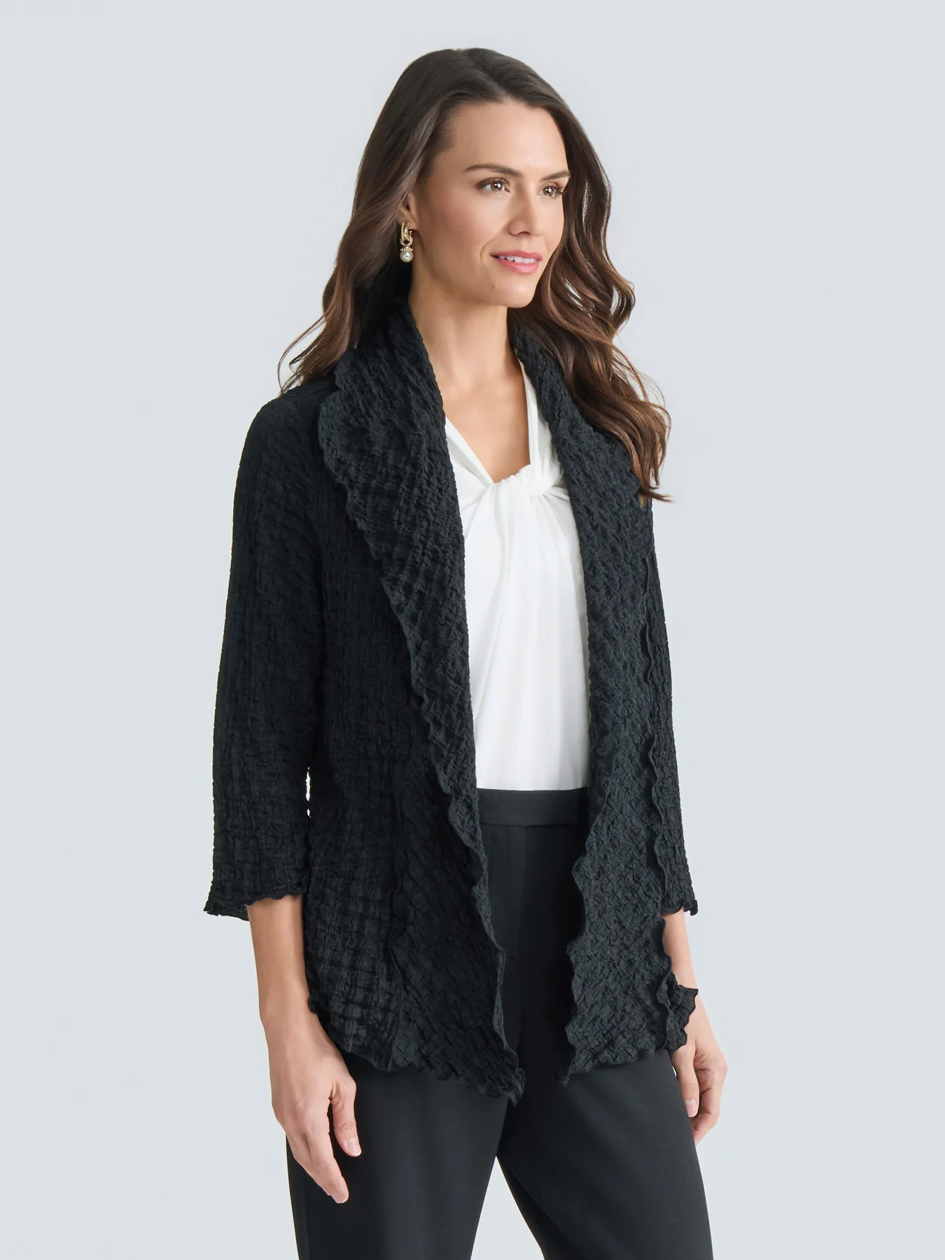 Plus Pucker Knit Cardigan - Image 2