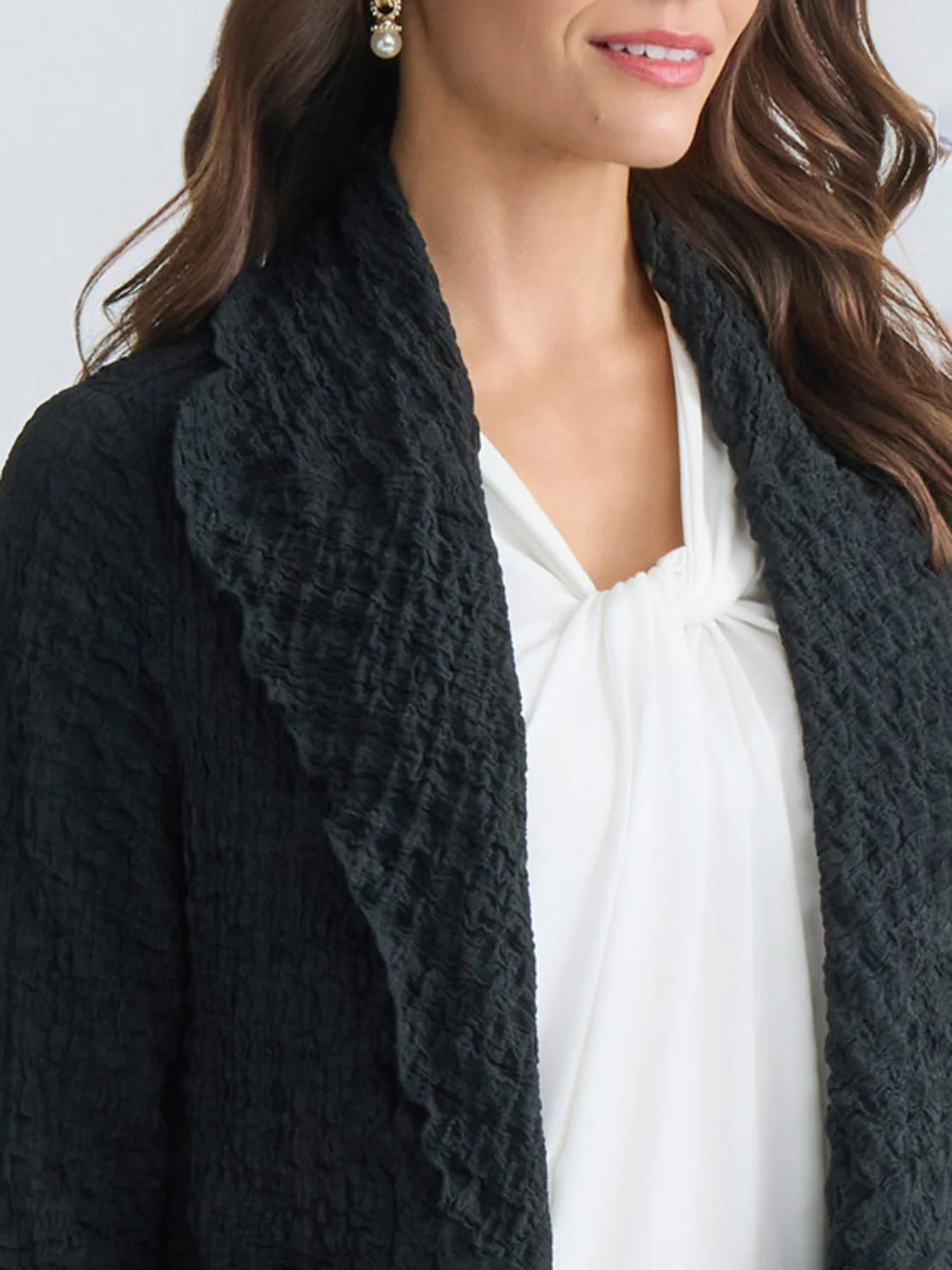 Plus Pucker Knit Cardigan - Image 4