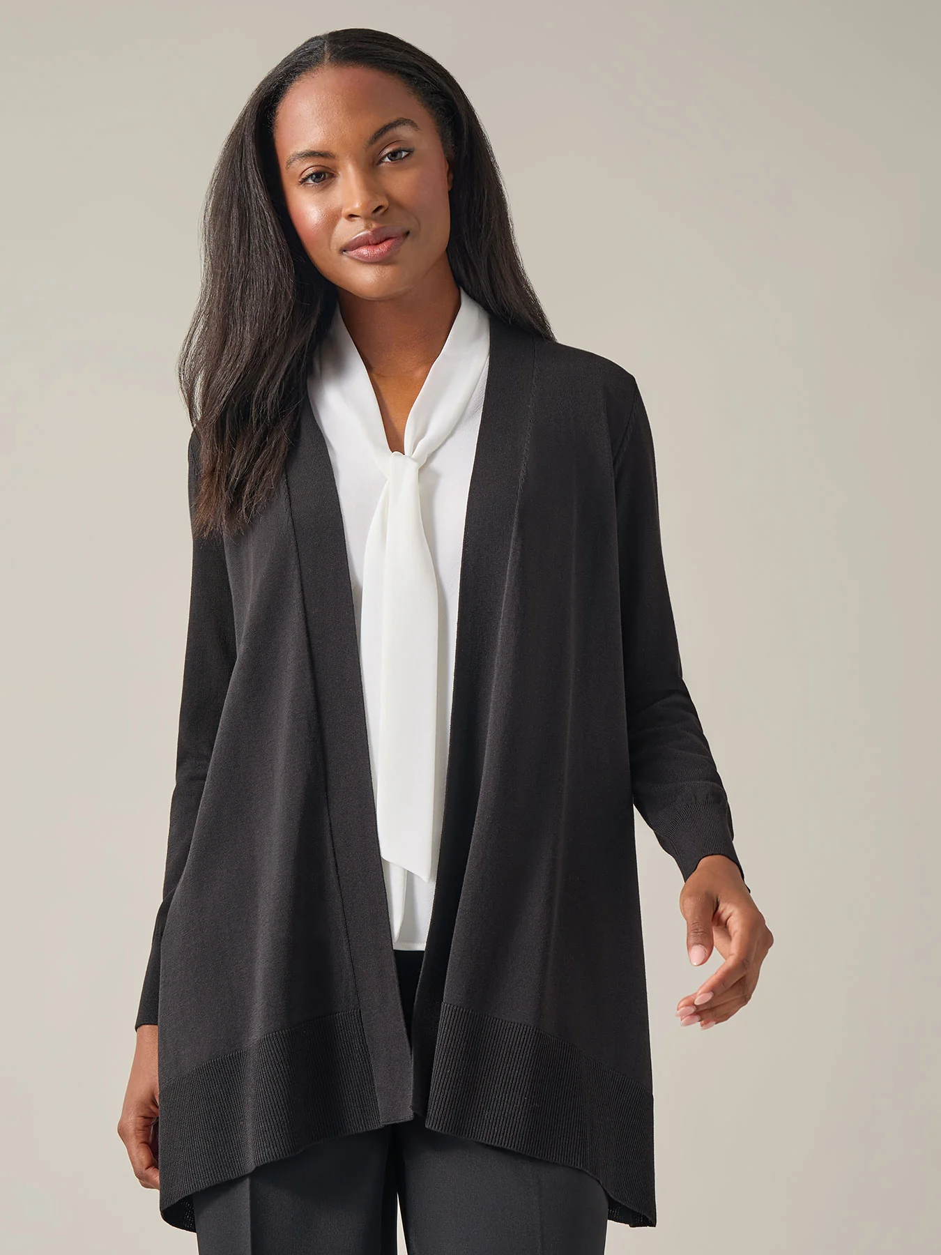 Plus Relaxed Open Front Cardigan
