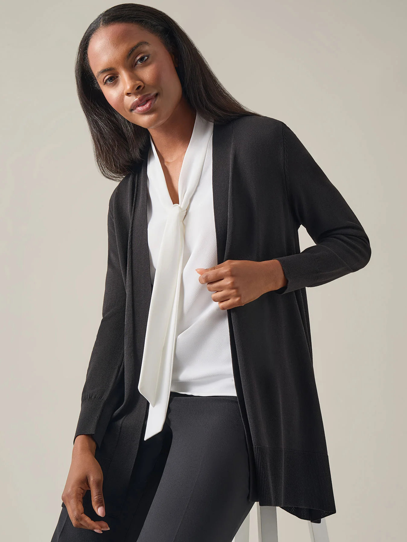 Plus Relaxed Open Front Cardigan - Image 2