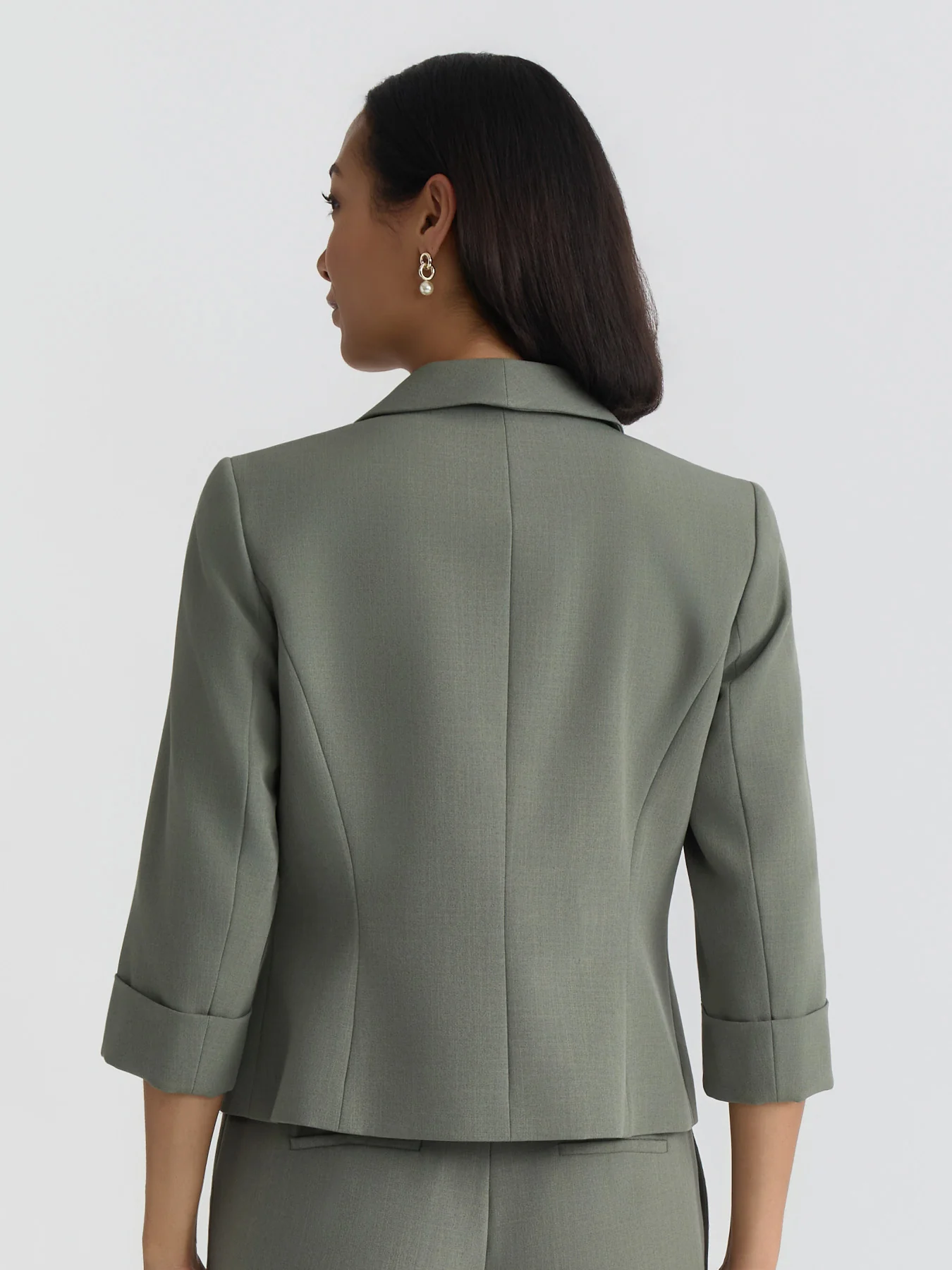 Plus Shawl Collar Jacket, Stretch Crepe - Image 3