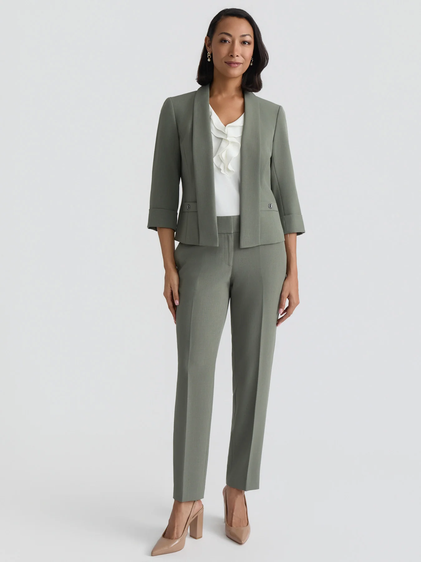 Plus Shawl Collar Jacket, Stretch Crepe - Image 6