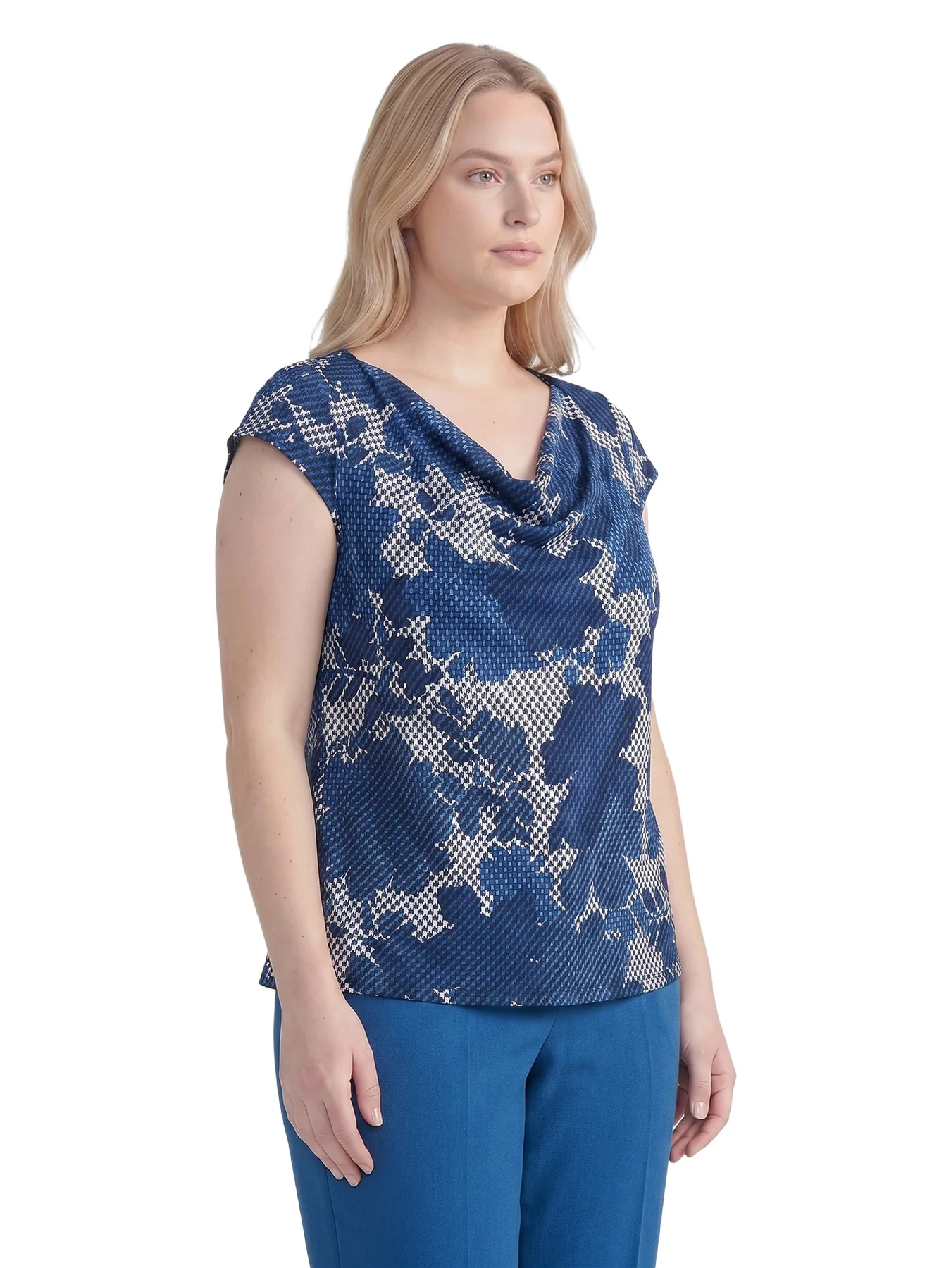 Plus Sleeve Yoke Cap Sleeve Top, Everyday Knit - Image 3