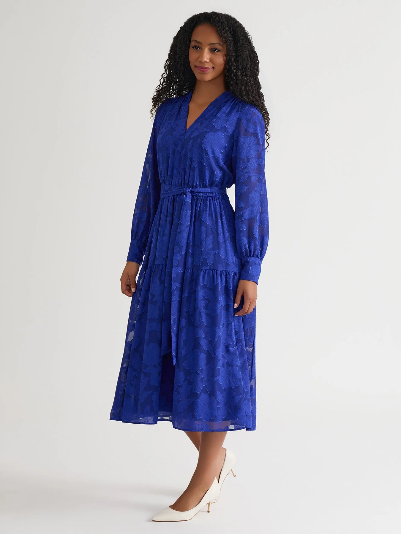 Plus Tiered Burnout Maxi Dress, Royal Signature - Image 2