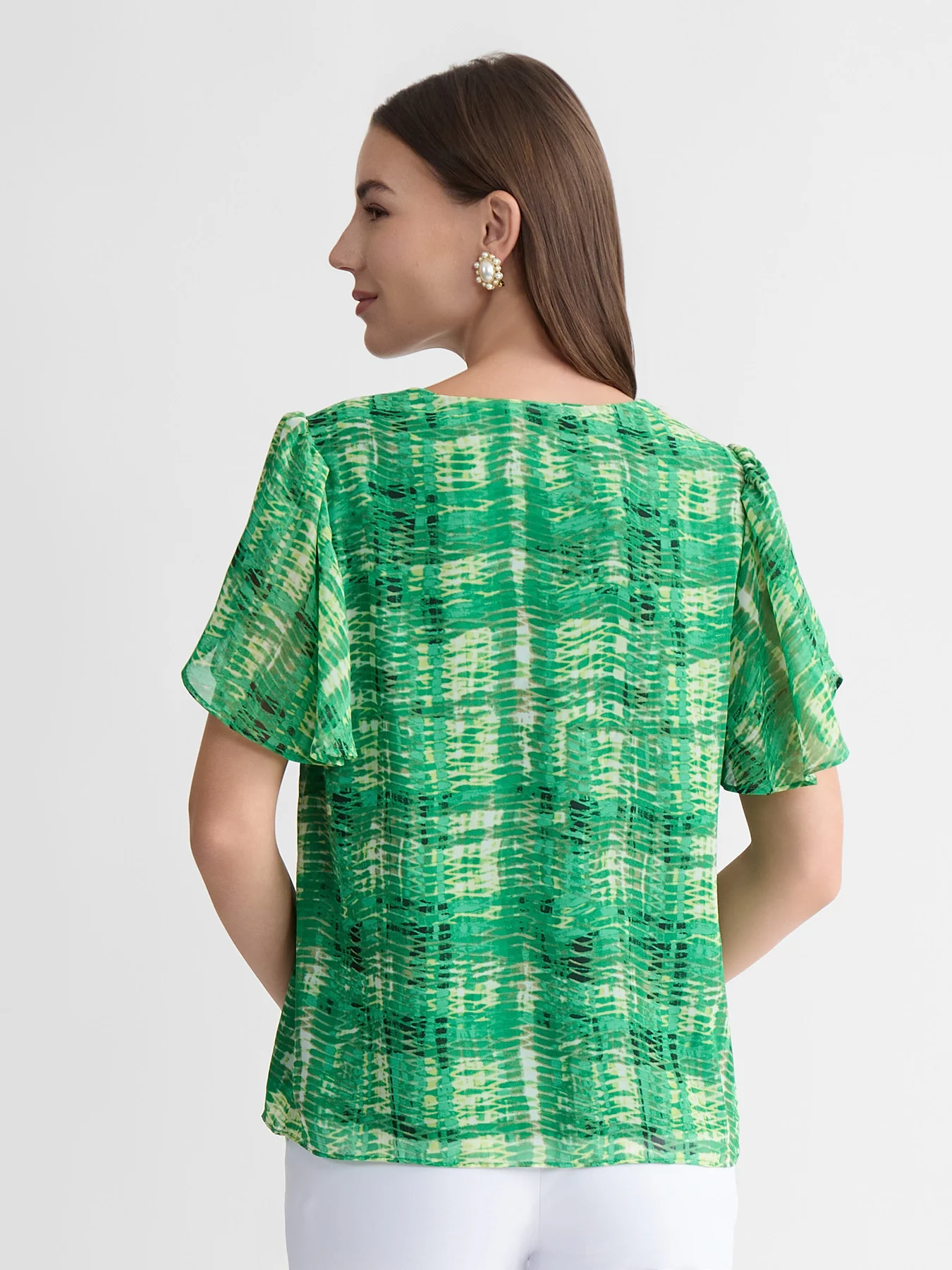 Plus Tulip Sleeve V-Neck Blouse - Image 2