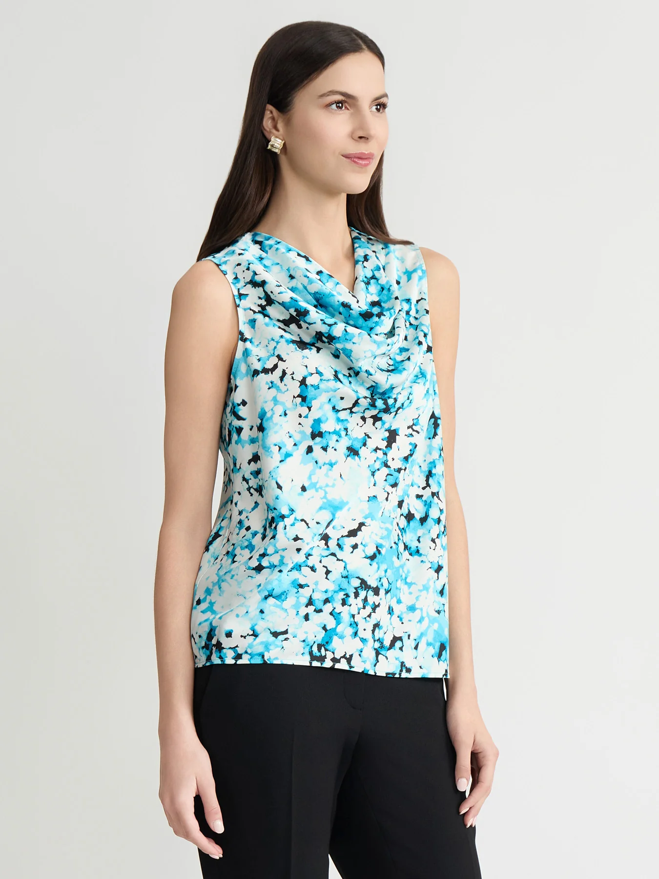 Printed Cowl Neck Top - Image 3