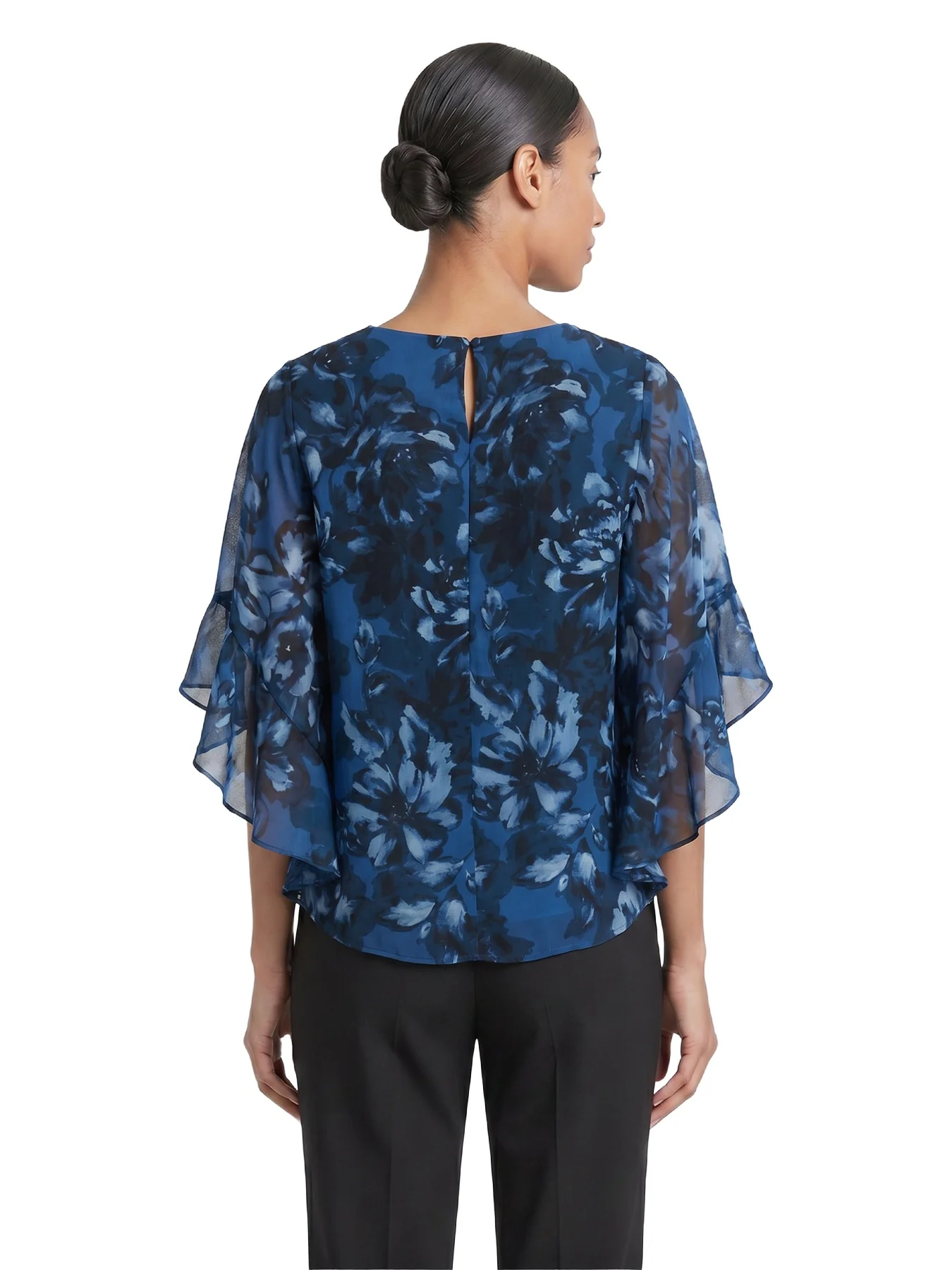 Printed Flounce Sleeve Blouse - Image 2